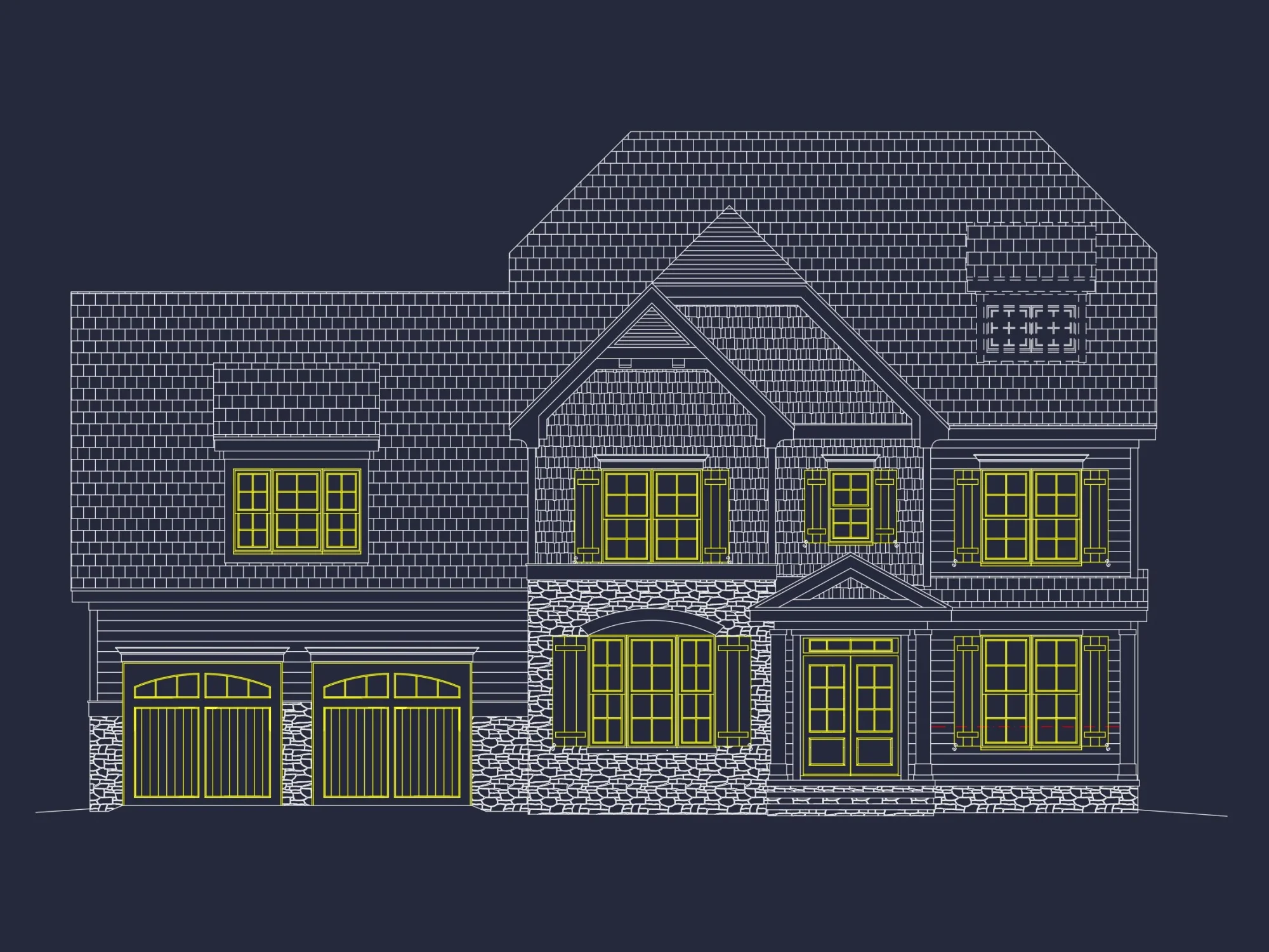 Elegant house Plan with Open Floor Plan, CAD & Blueprint Designs