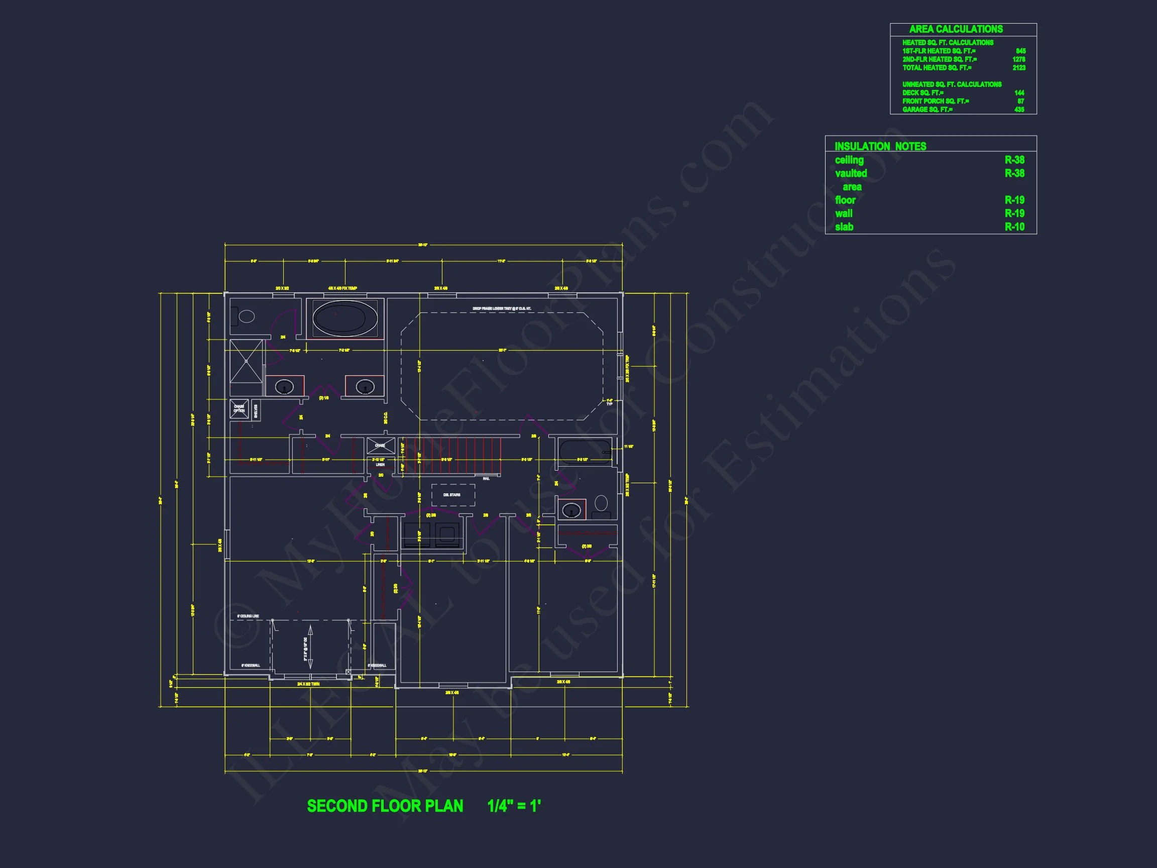 Modern Suburban house Plan - CAD Blueprint for a 2-Story Design