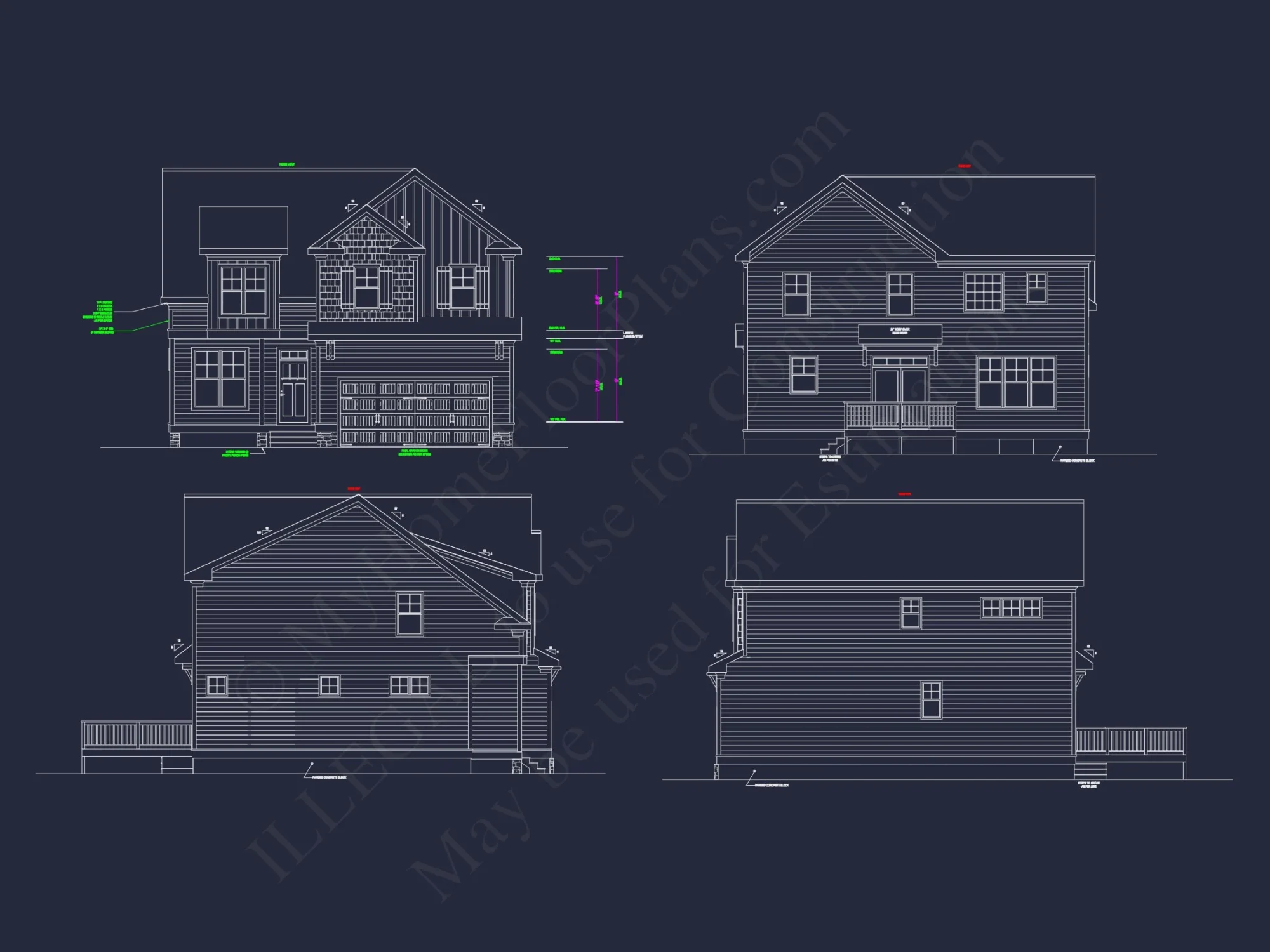 Modern Suburban house Plan - CAD Blueprint for a 2-Story Design