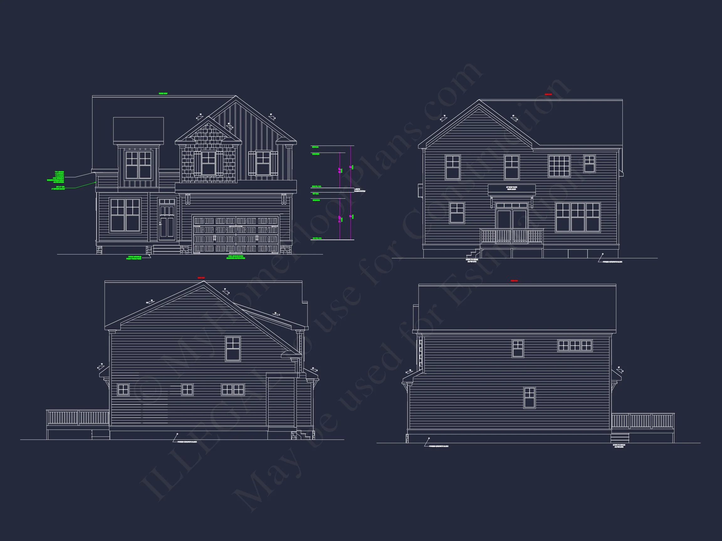 Modern Suburban house Plan - CAD Blueprint for a 2-Story Design