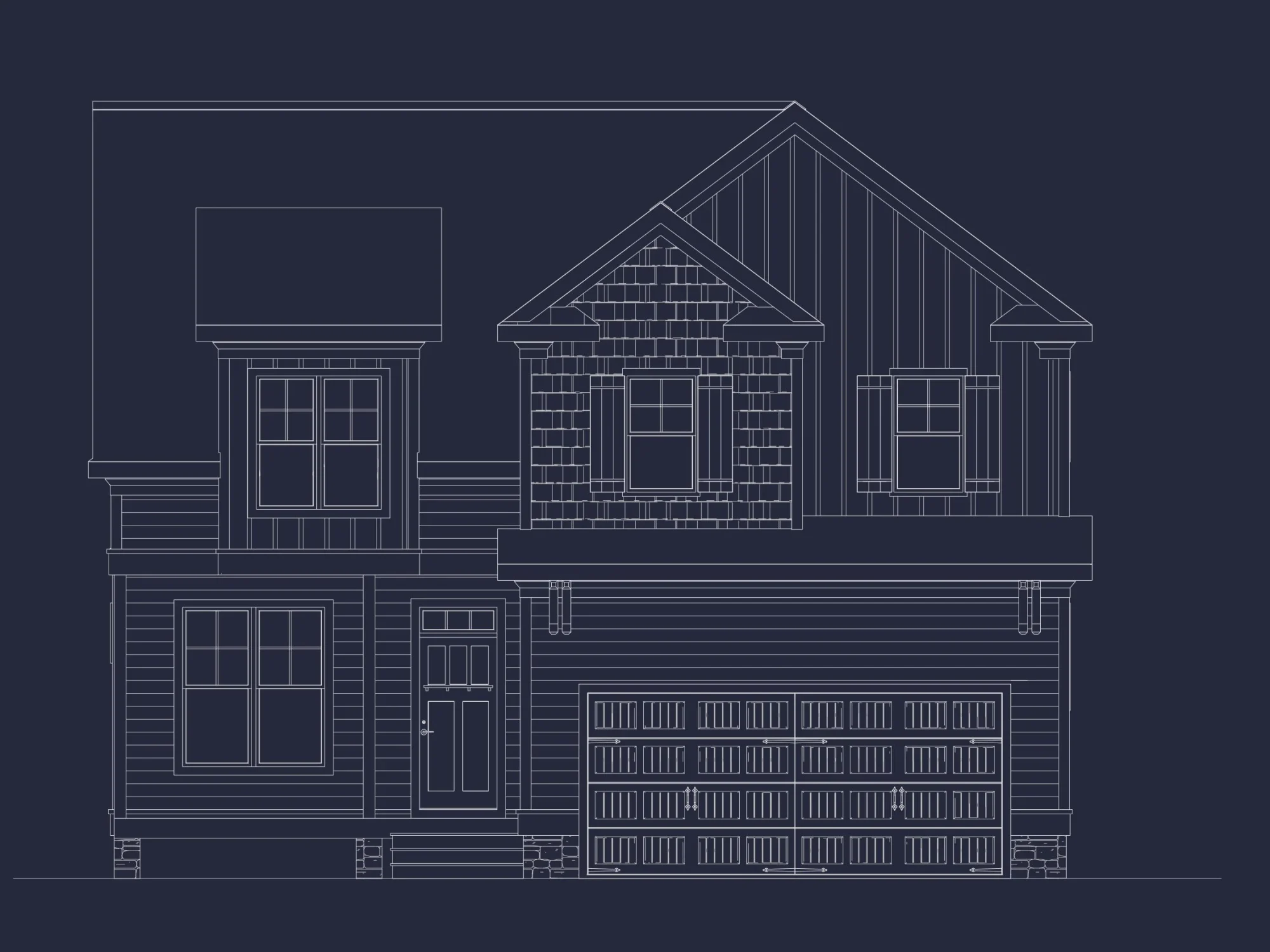 Modern Suburban house Plan - CAD Blueprint for a 2-Story Design