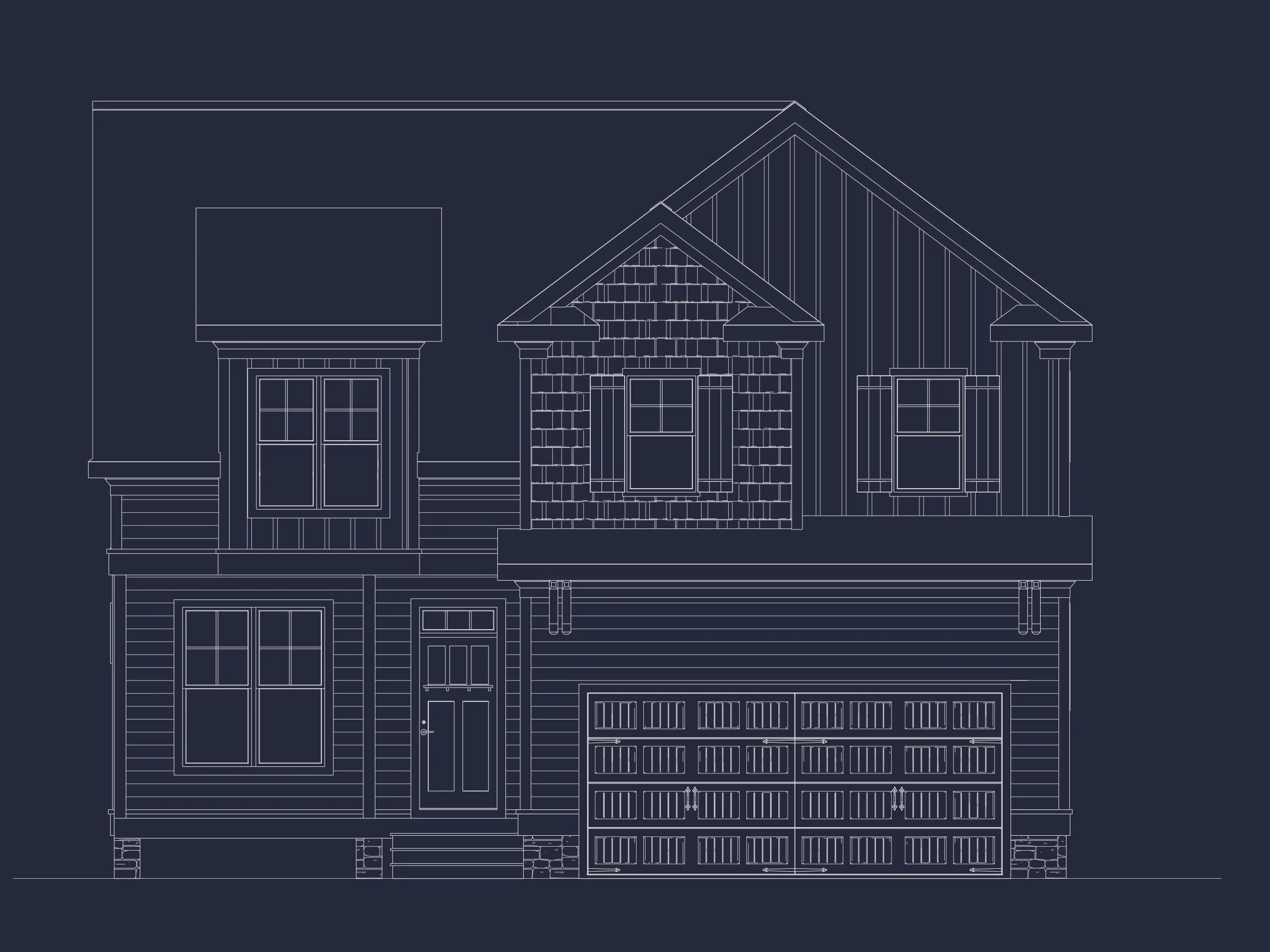 Modern Suburban house Plan - CAD Blueprint for a 2-Story Design