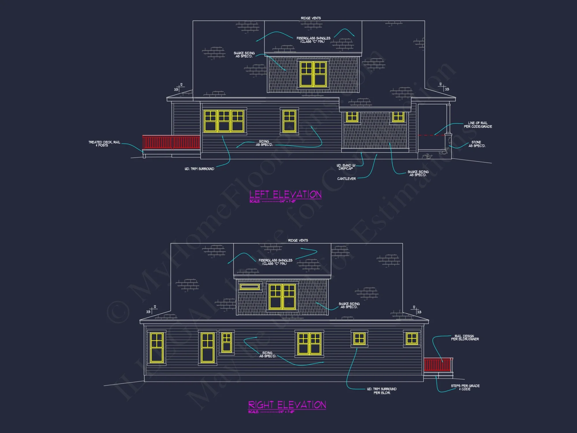 house Floor Plan Design: 2-Story Craftsman Blueprint with CAD