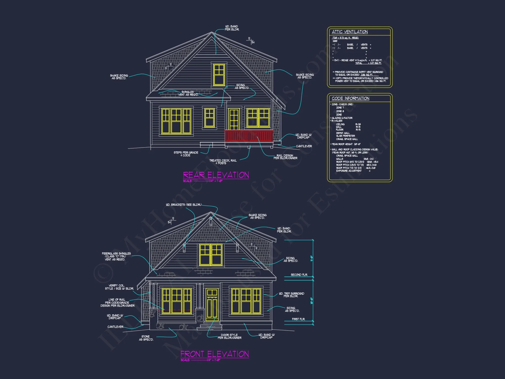 house Floor Plan Design: 2-Story Craftsman Blueprint with CAD