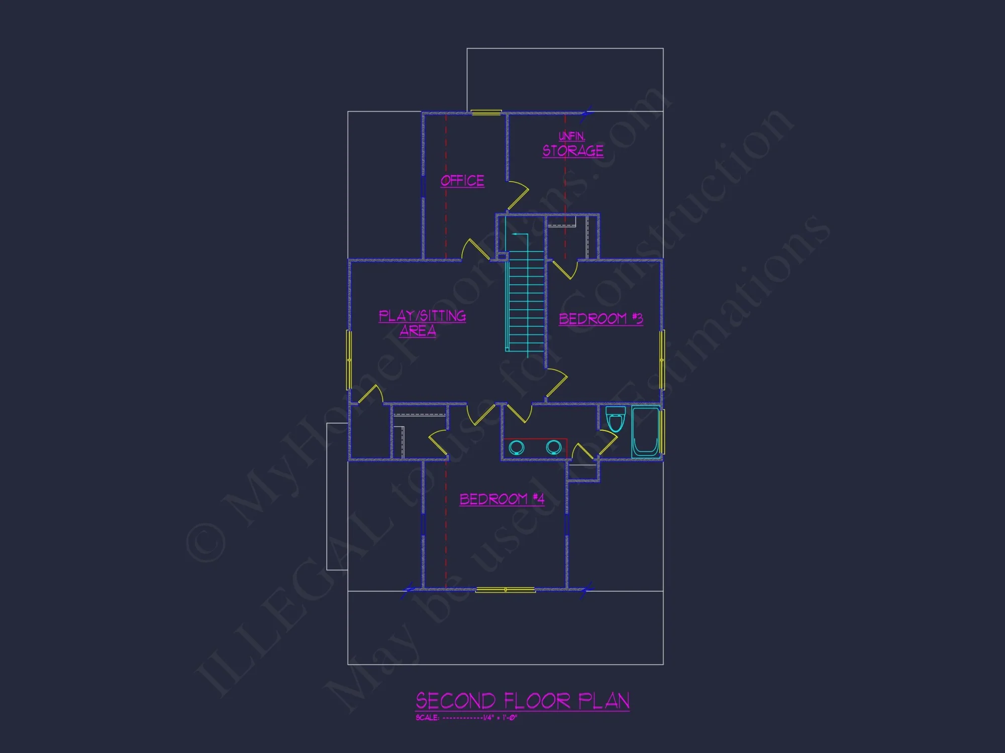 house Floor Plan Design: 2-Story Craftsman Blueprint with CAD