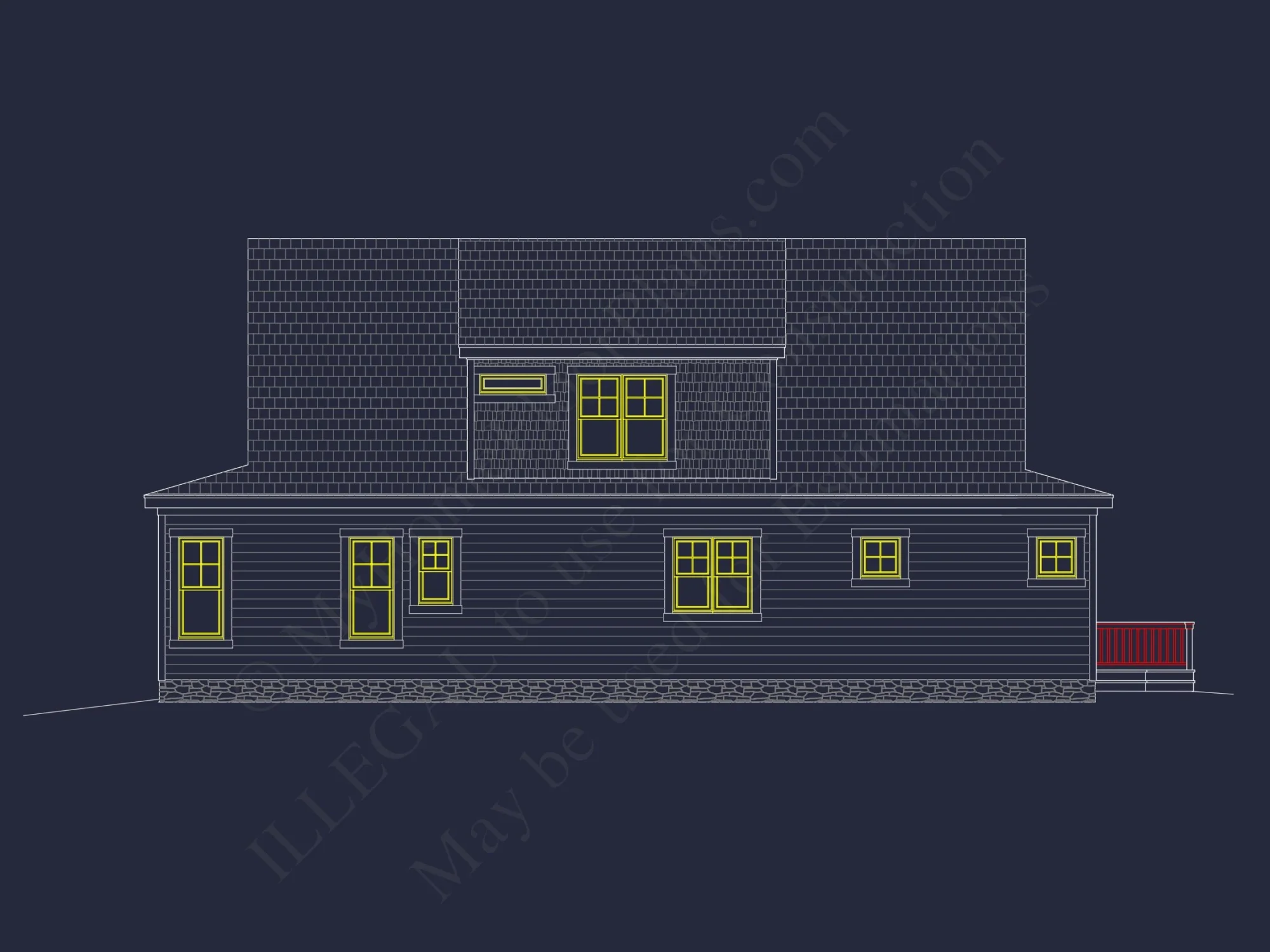 house Floor Plan Design: 2-Story Craftsman Blueprint with CAD