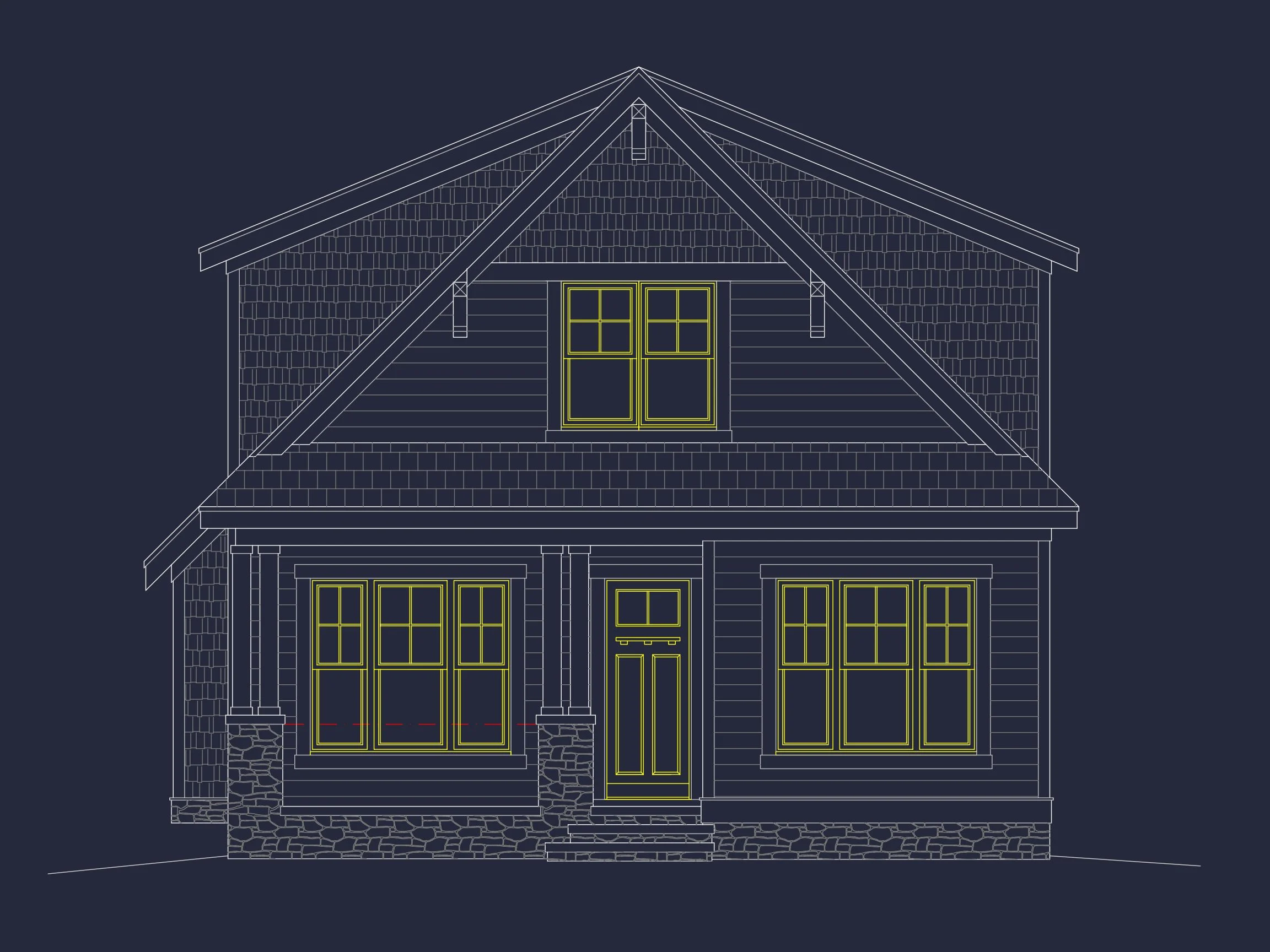 14-1992 HOUSE PLAN - House Floor Plan Design: 2-Story Craftsman Blueprint with CAD 8 house Floor Plan Design: 2-Story Craftsman Blueprint with CAD