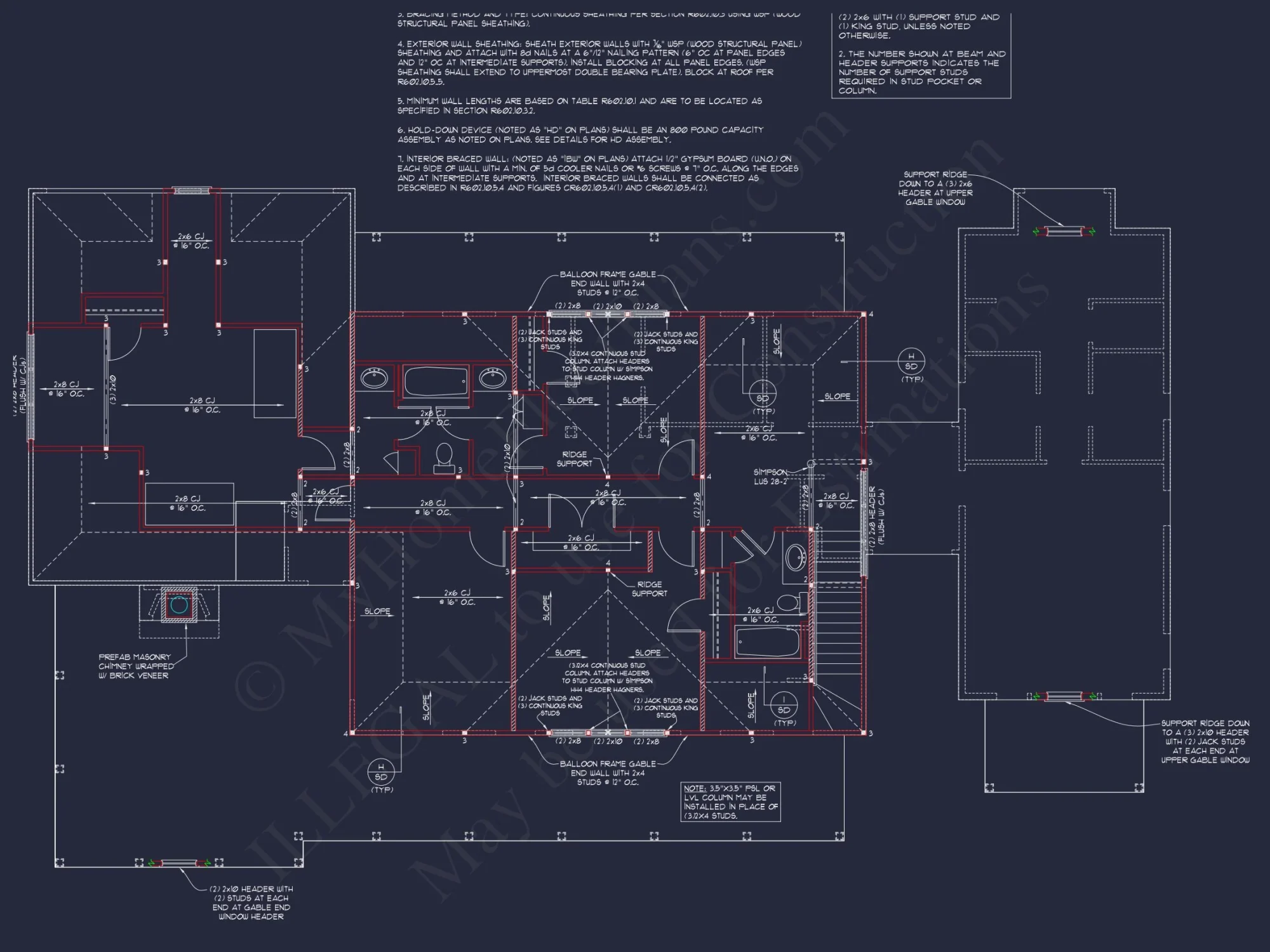 Modern Craftsman house Blueprint with Spacious Floor Plans