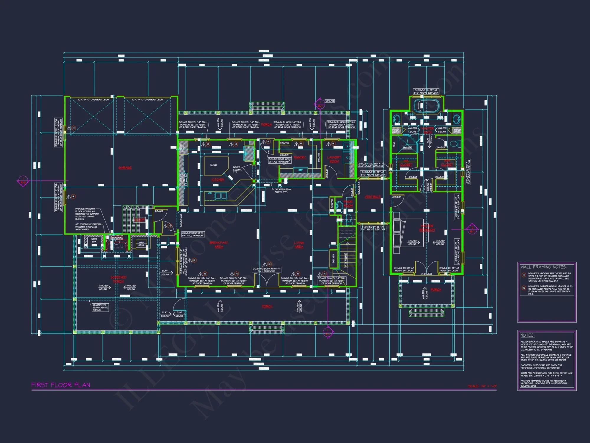 Modern Craftsman house Blueprint with Spacious Floor Plans