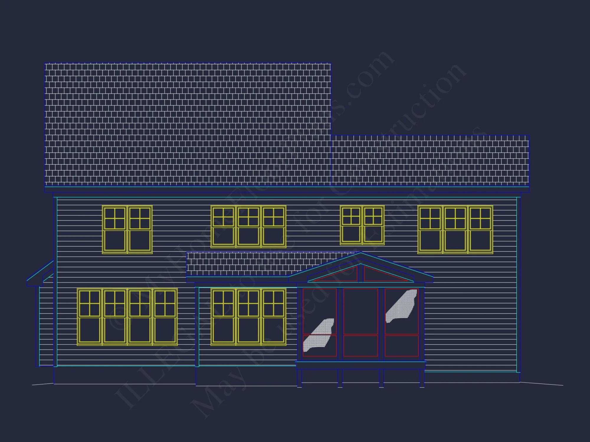 "Traditional craftsman house plan featuring 2.5 floors and a garage"