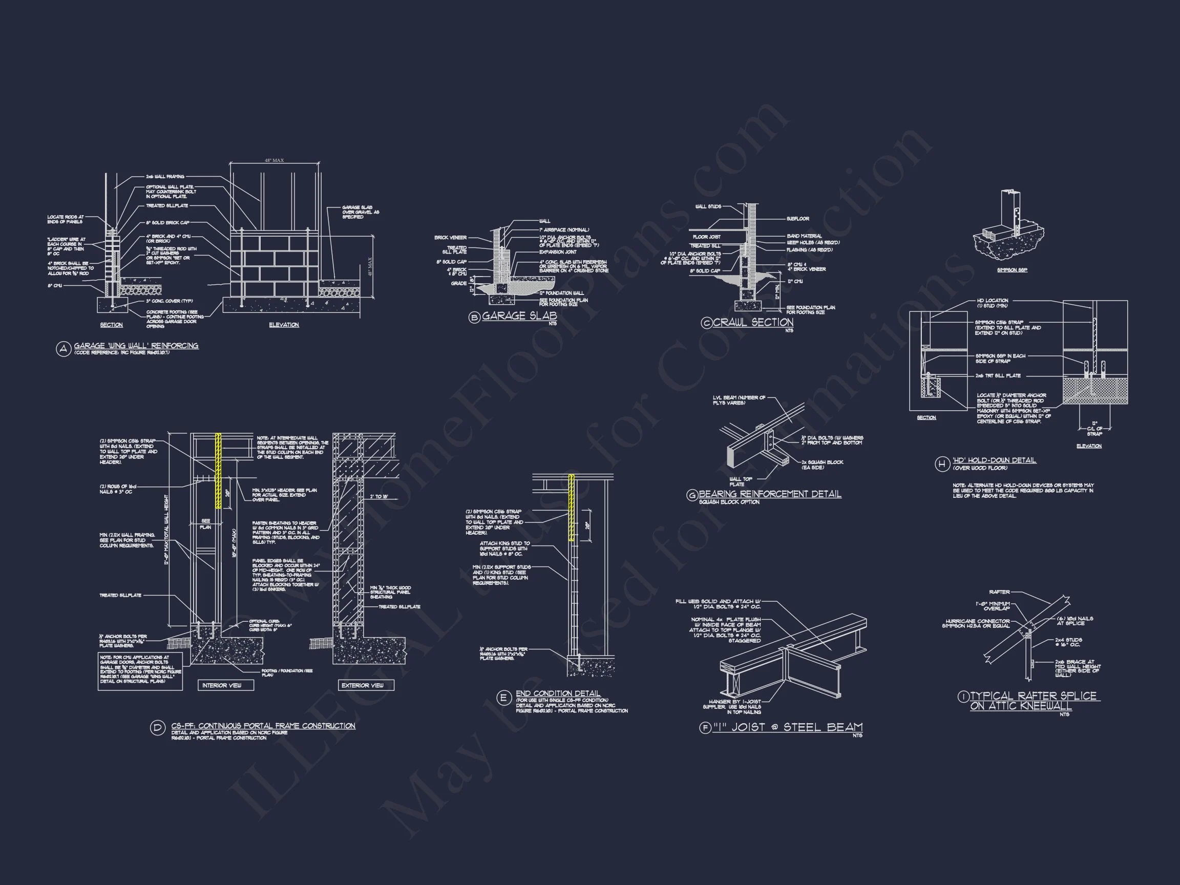 French Country house Blueprint - Architectural Designs & CAD Plan