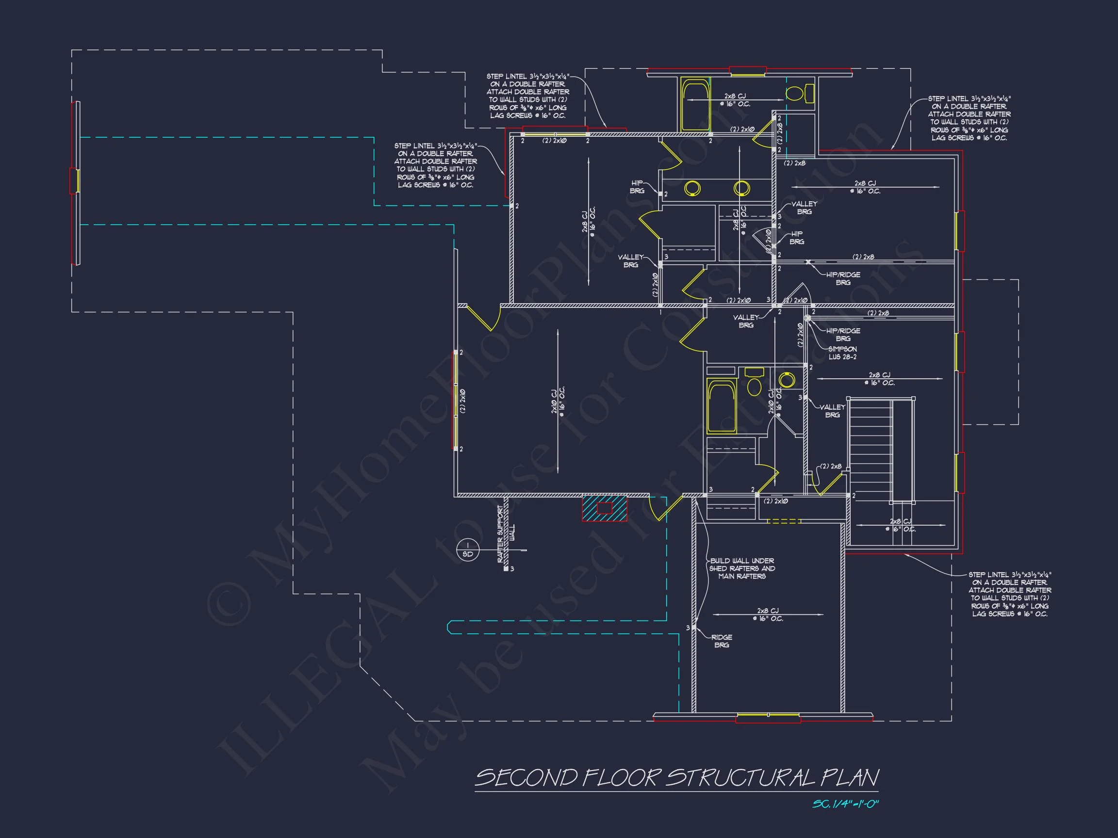 French Country house Blueprint - Architectural Designs & CAD Plan