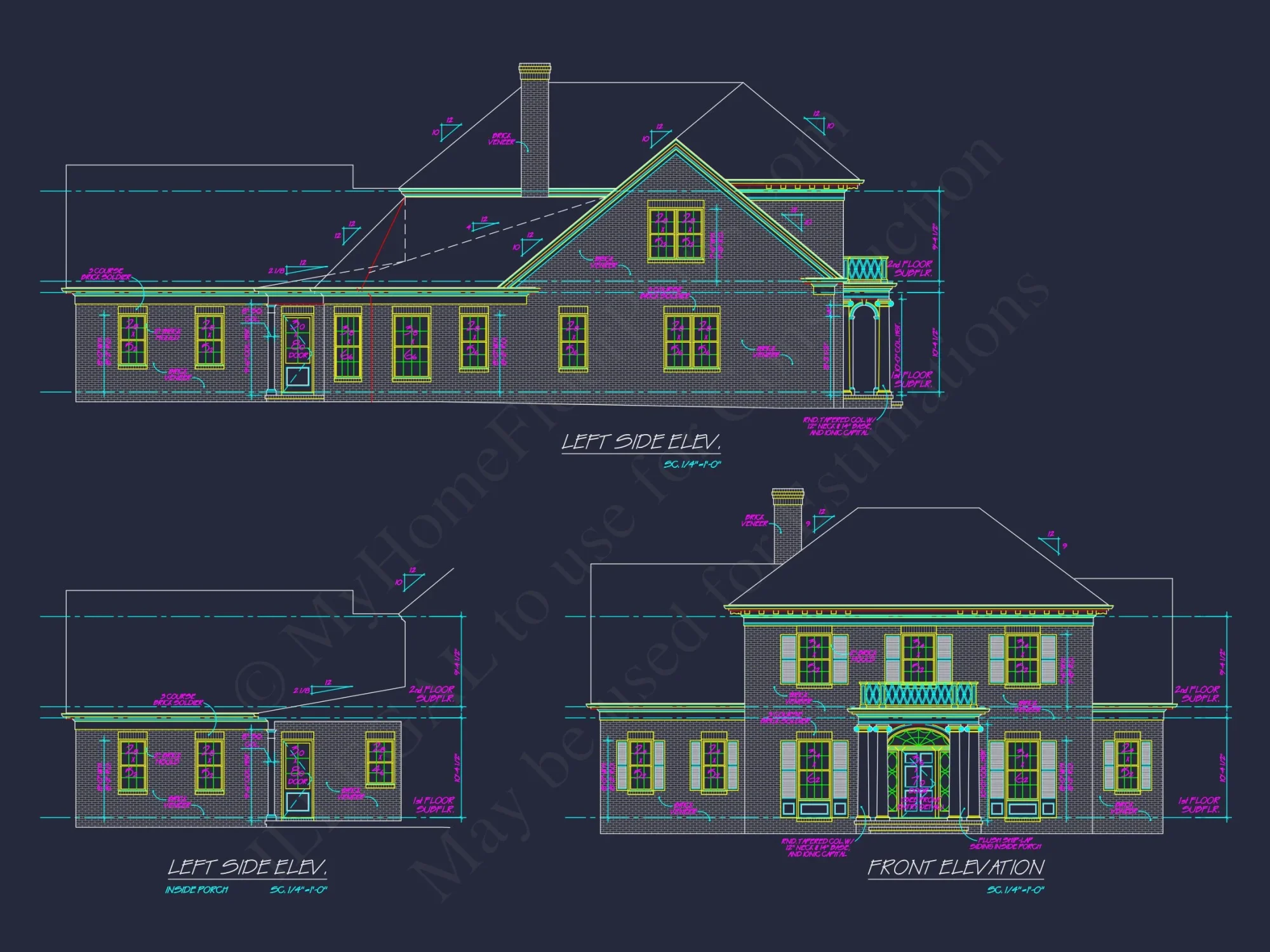 French Country house Blueprint - Architectural Designs & CAD Plan