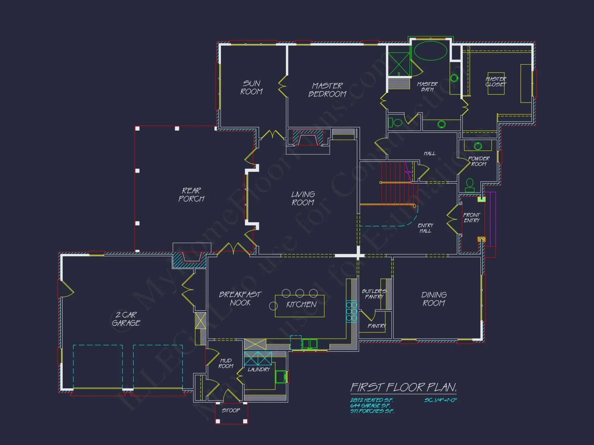Elegant house Floor Plan with CAD Designs & Blueprint