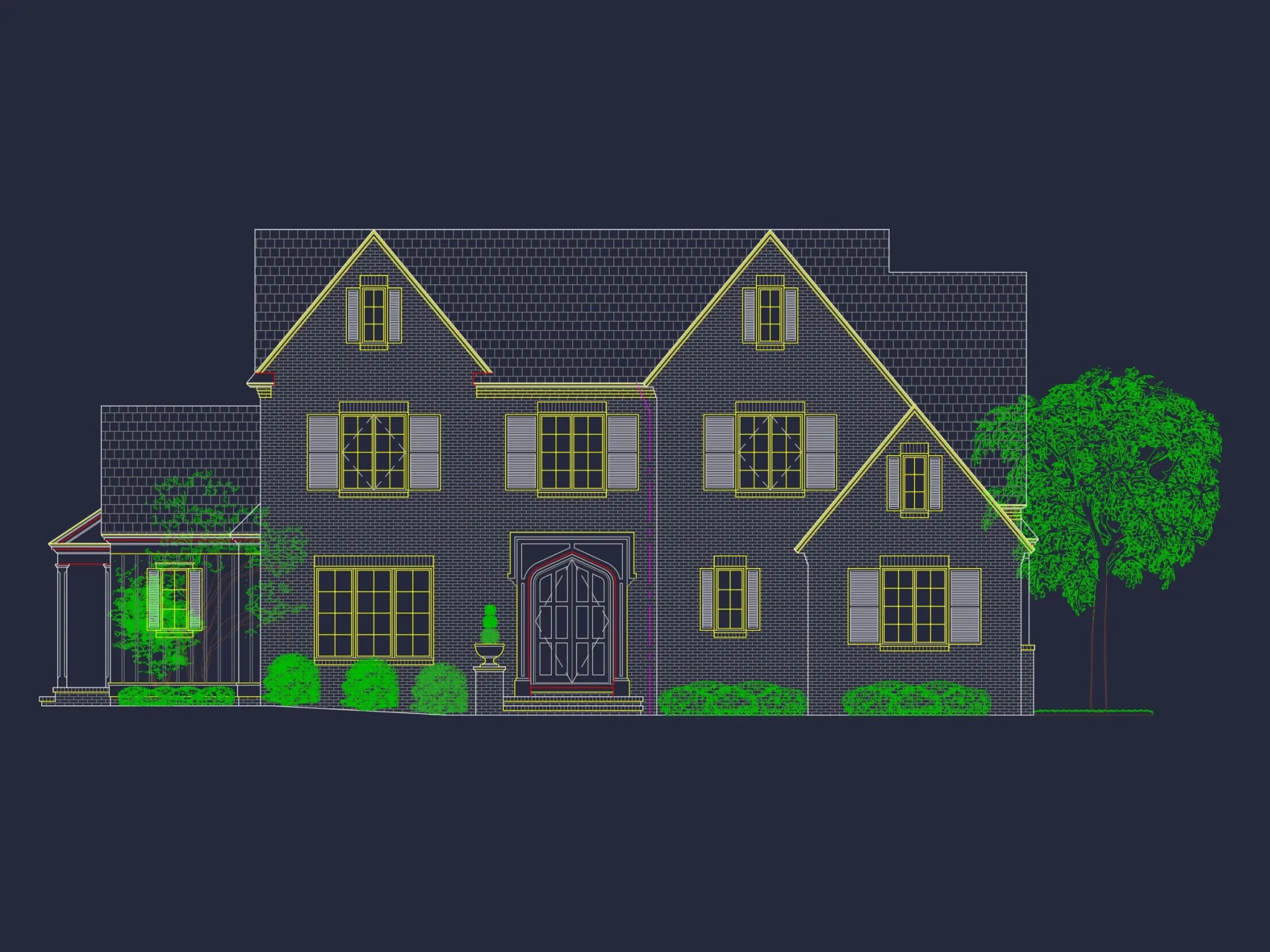 Elegant house Floor Plan with CAD Designs & Blueprint