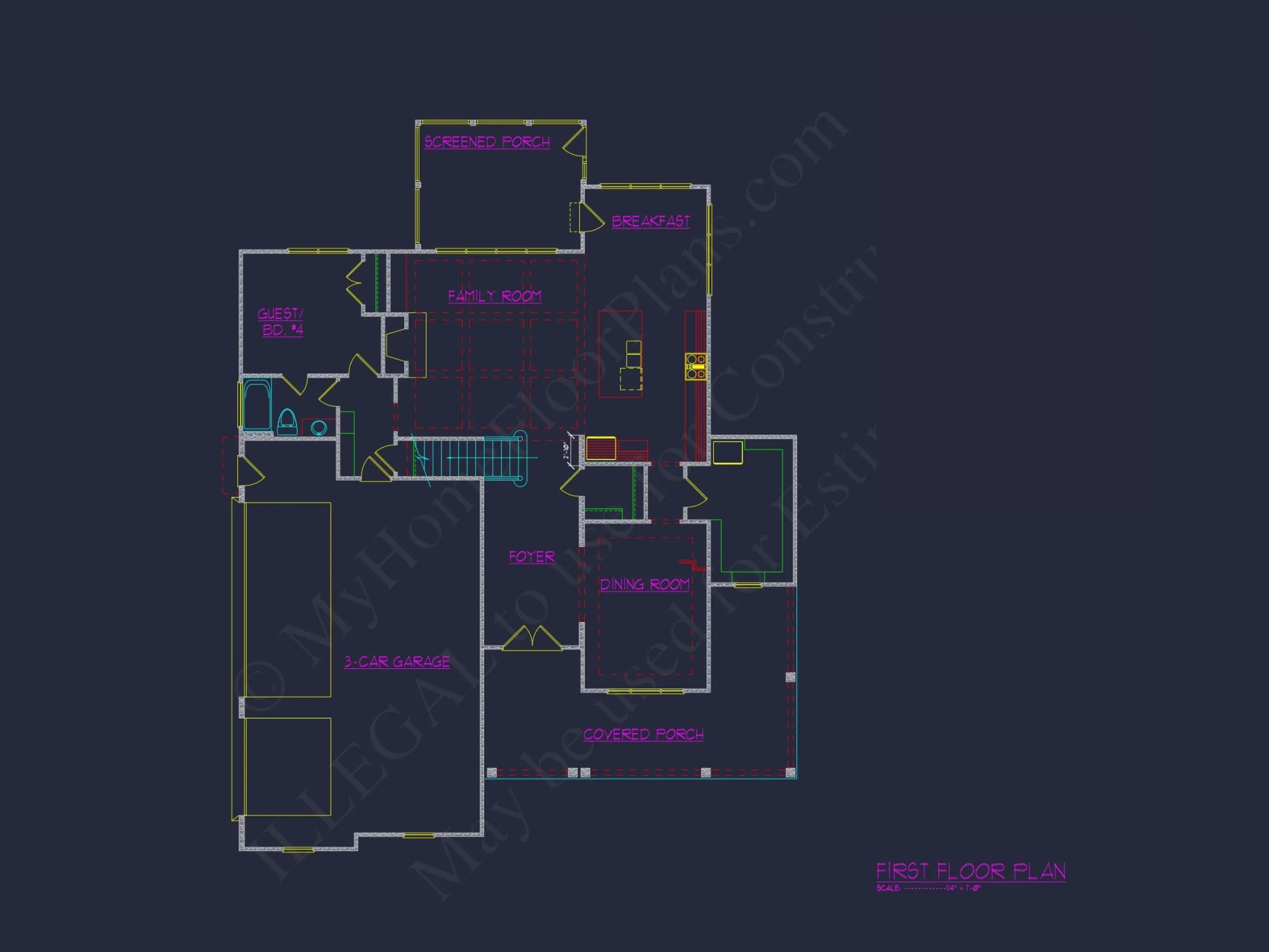 house Plan Blueprint with Spacious Layout, CAD Design & Features