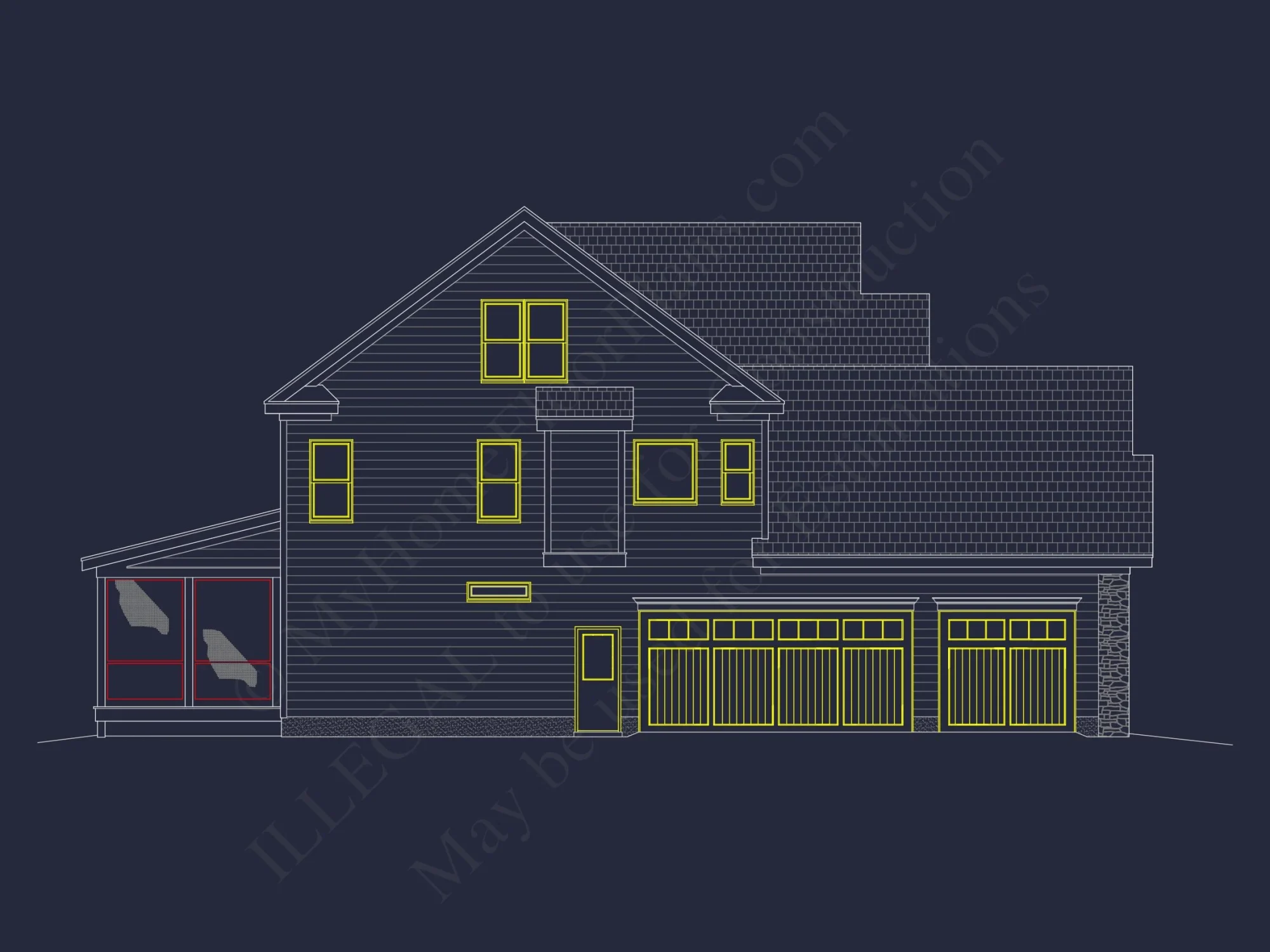 house Plan Blueprint with Spacious Layout, CAD Design & Features