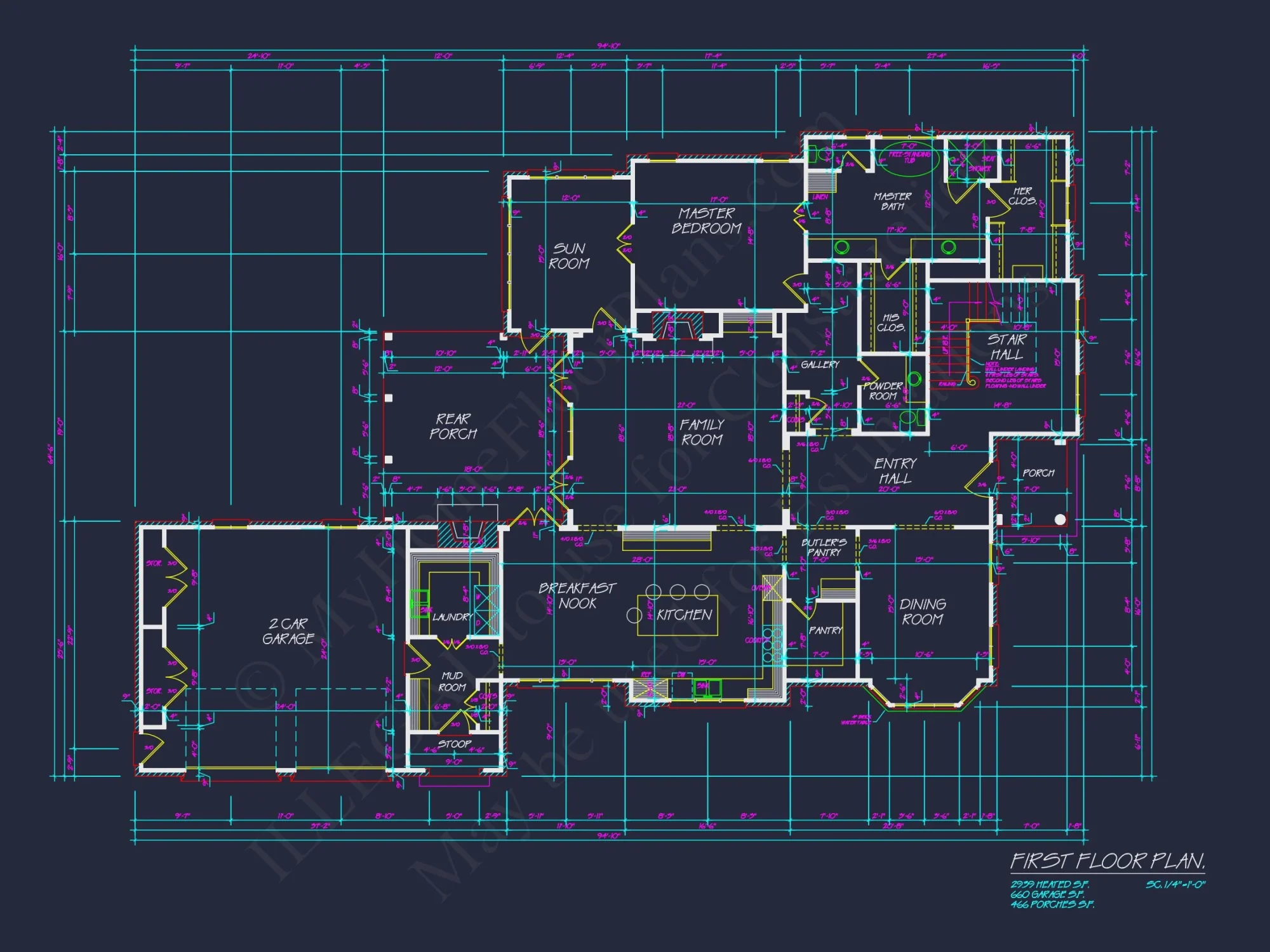 Stunning house Plan Design with Architectural CAD Blueprint