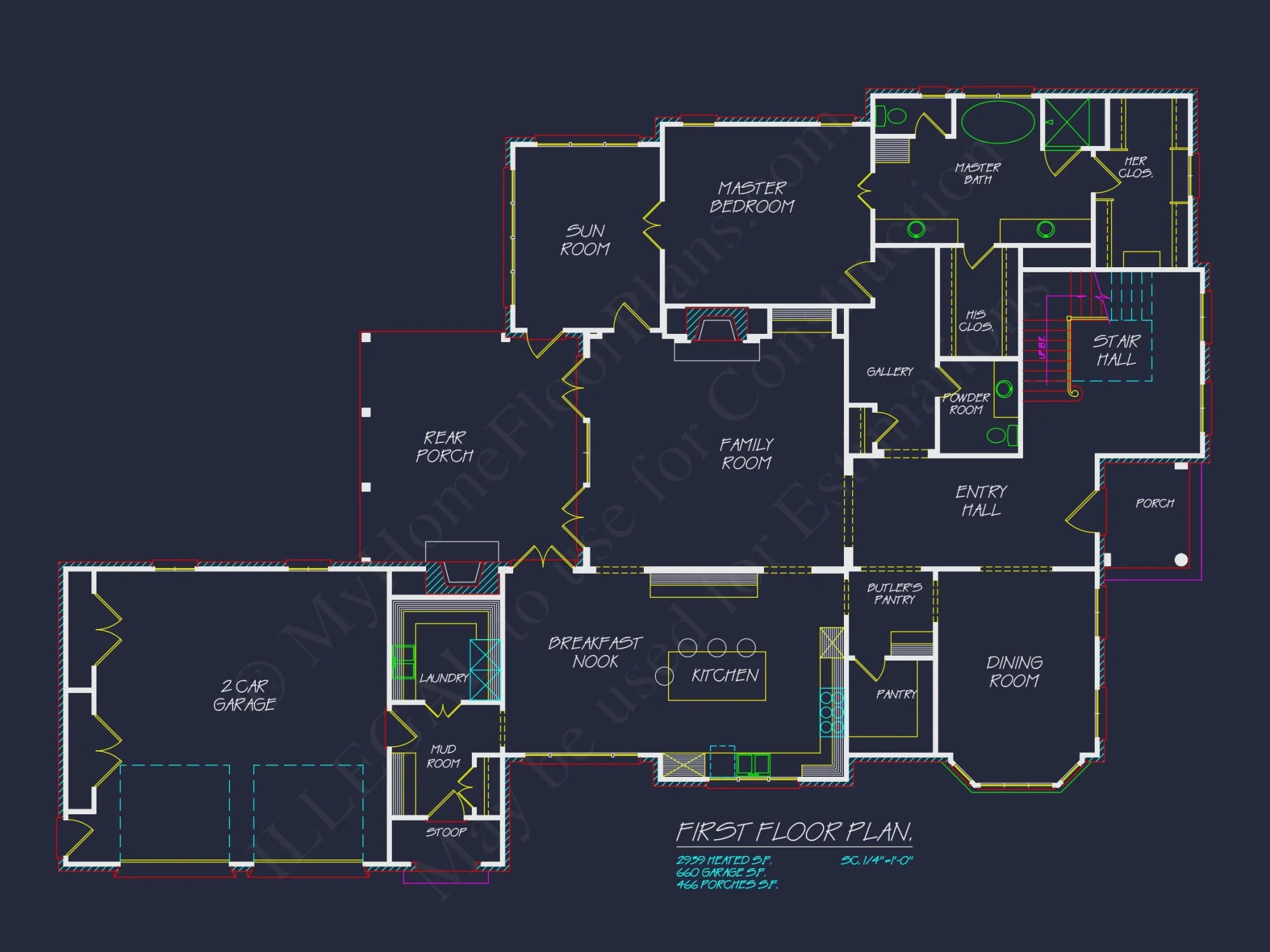 Stunning house Plan Design with Architectural CAD Blueprint