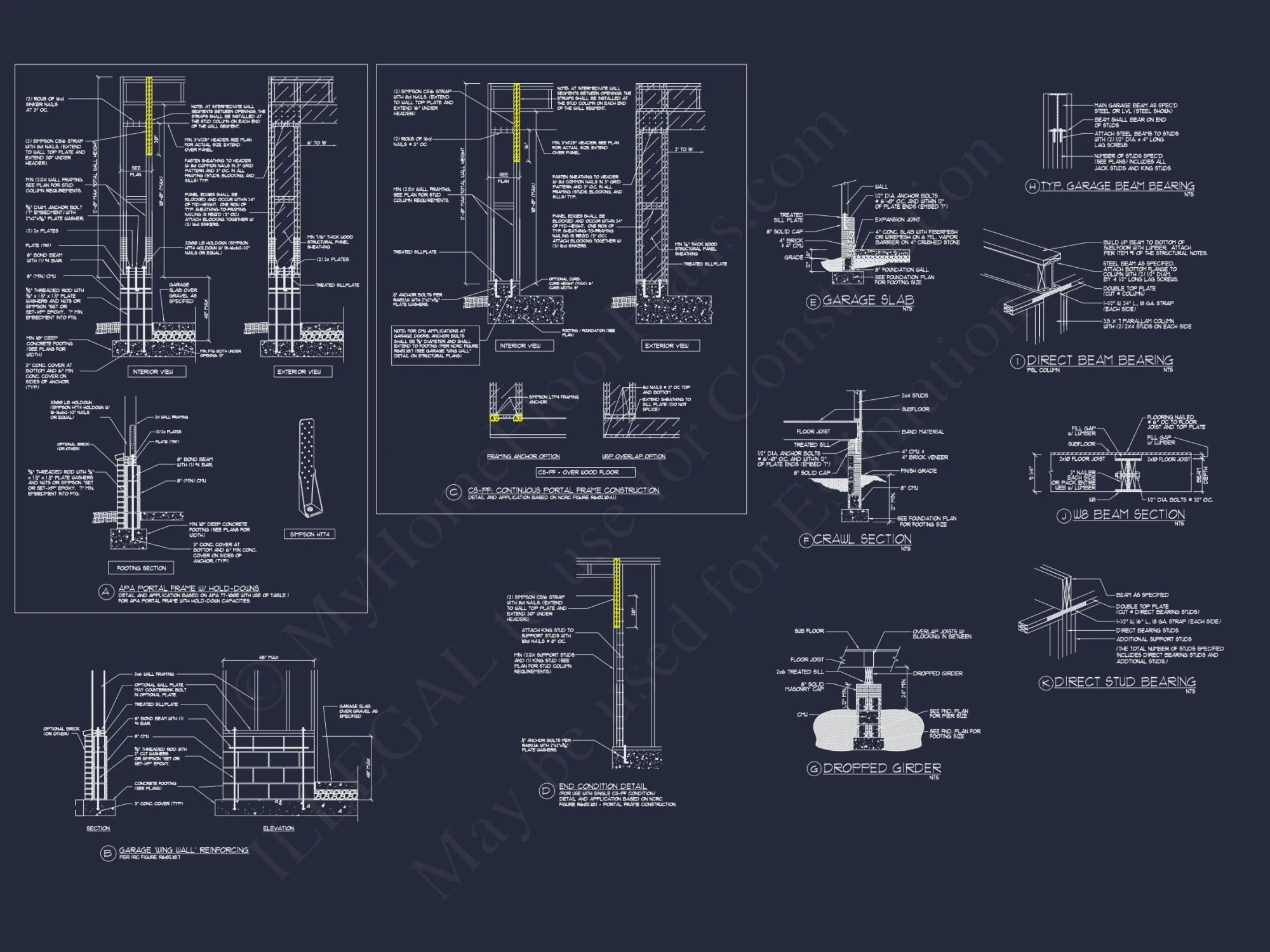 Modern 3-Story Craftsman house Plan with CAD Blueprints