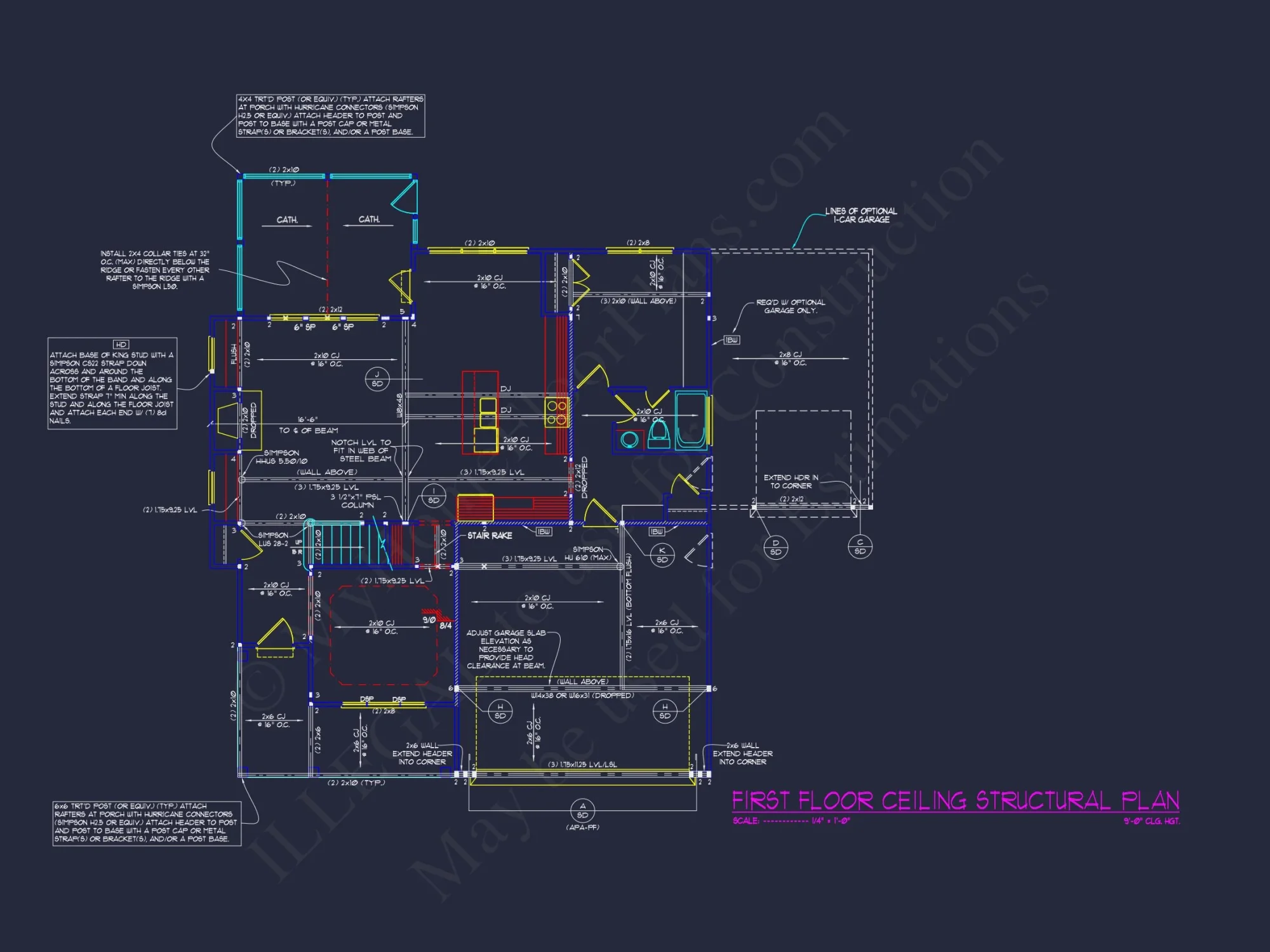 Modern 3-Story Craftsman house Plan with CAD Blueprints