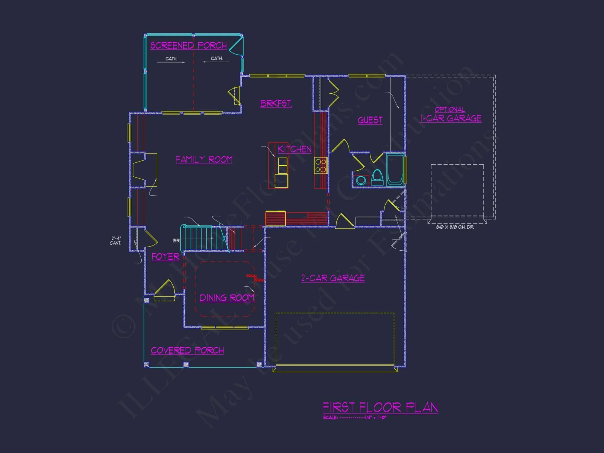 Modern 3-Story Craftsman house Plan with CAD Blueprints