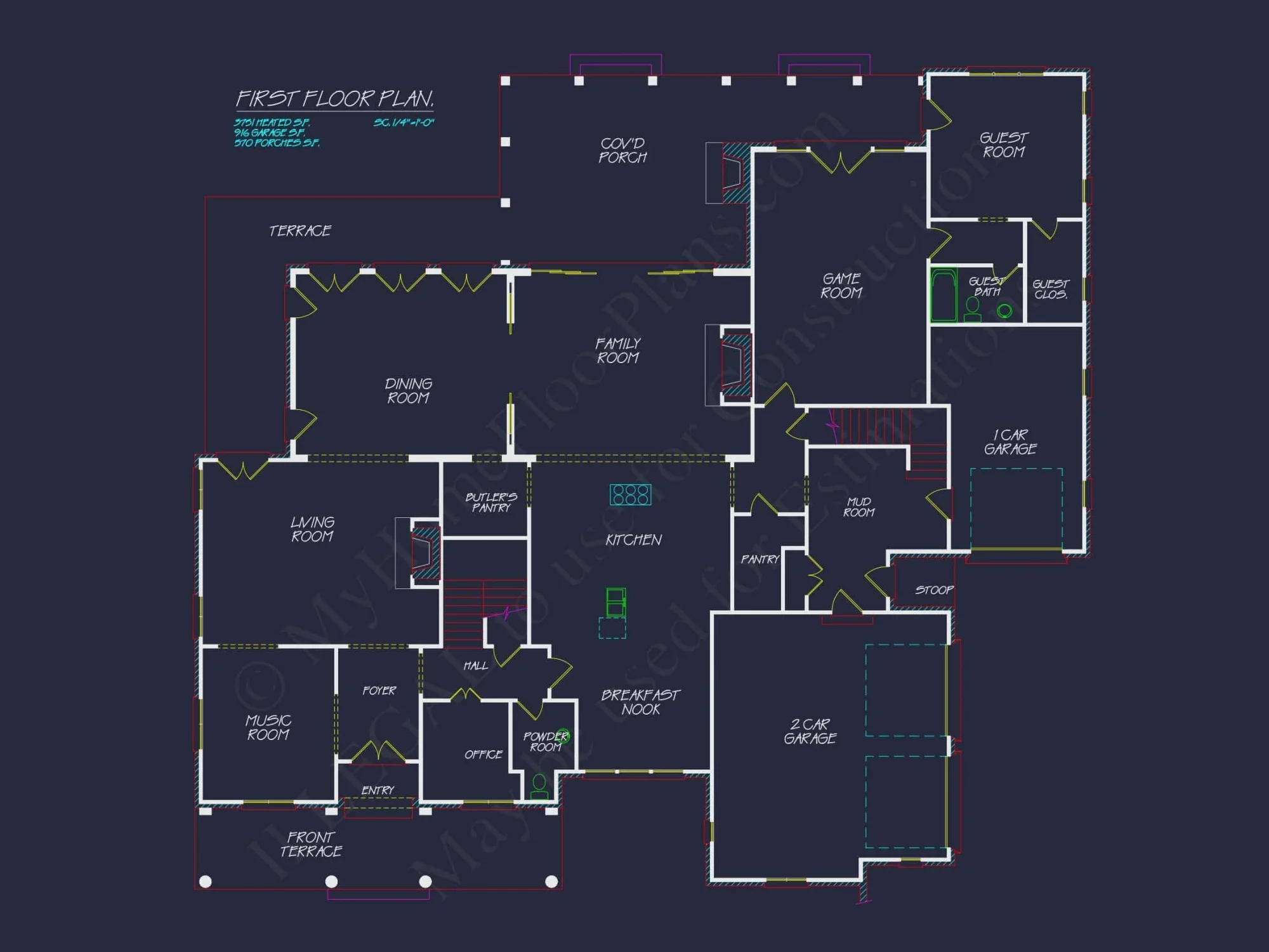 Luxury house Floor Plan with Blueprint Designs & Features