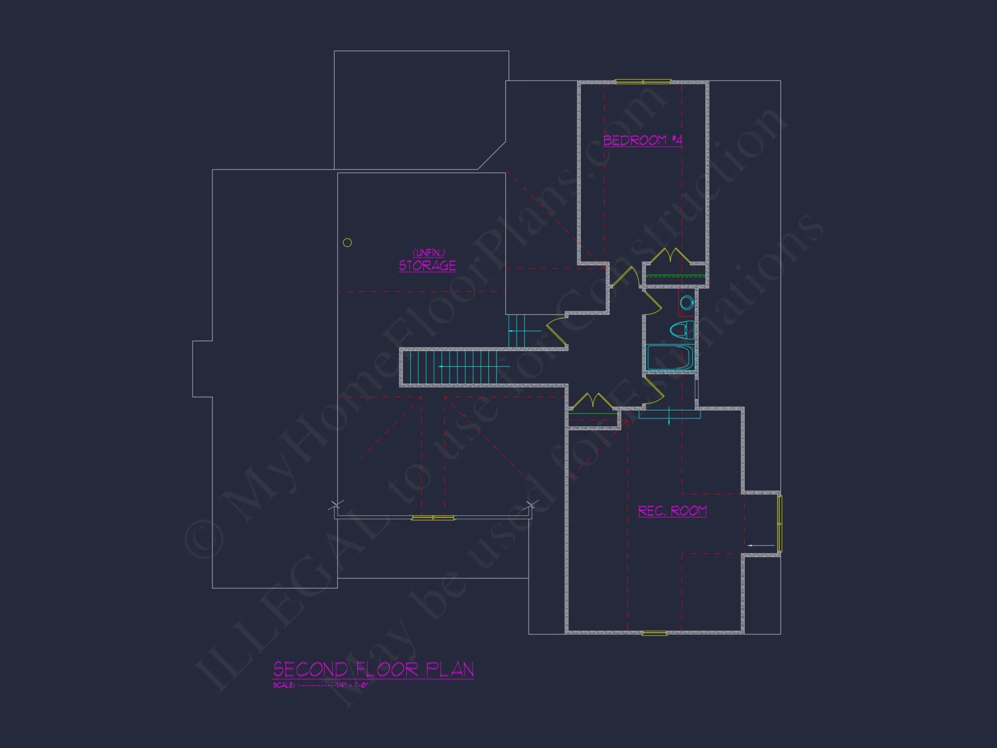 Modern Suburban house Blueprint: 4-Bedroom Floor Plan Designs