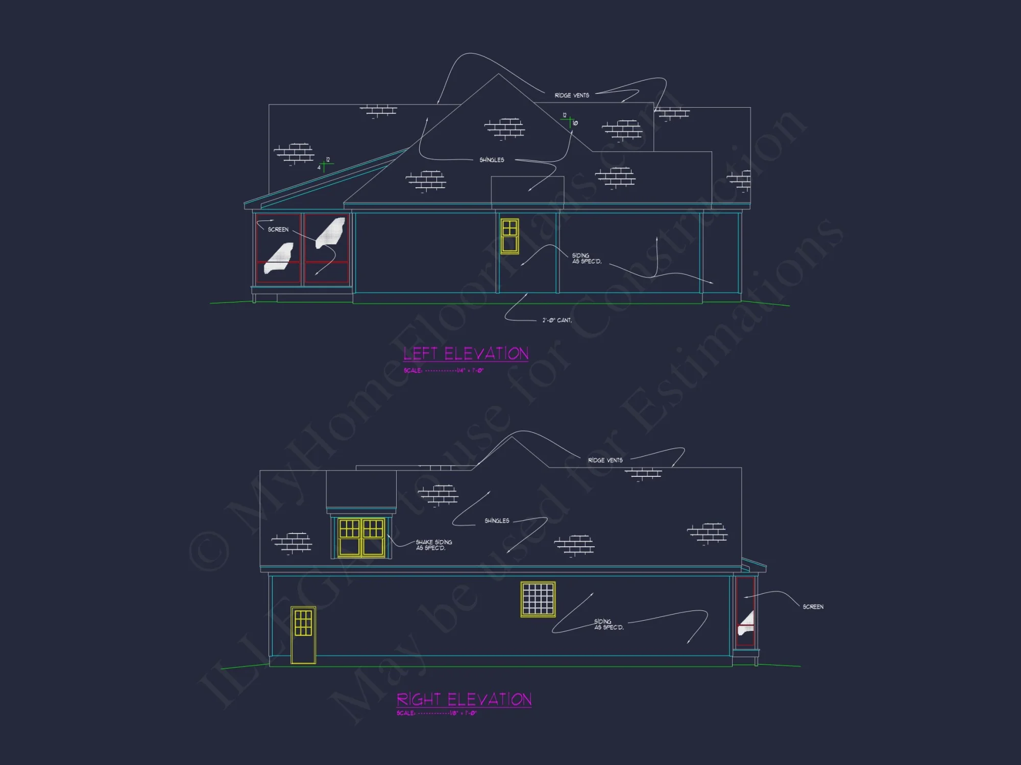 Modern Suburban house Blueprint: 4-Bedroom Floor Plan Designs