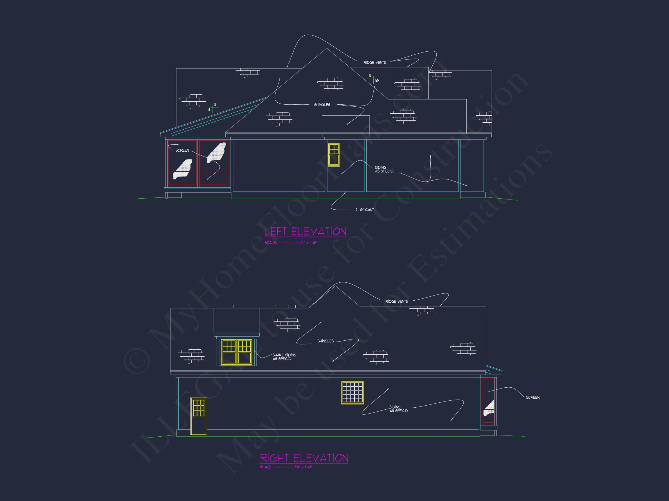 Modern Suburban house Blueprint: 4-Bedroom Floor Plan Designs