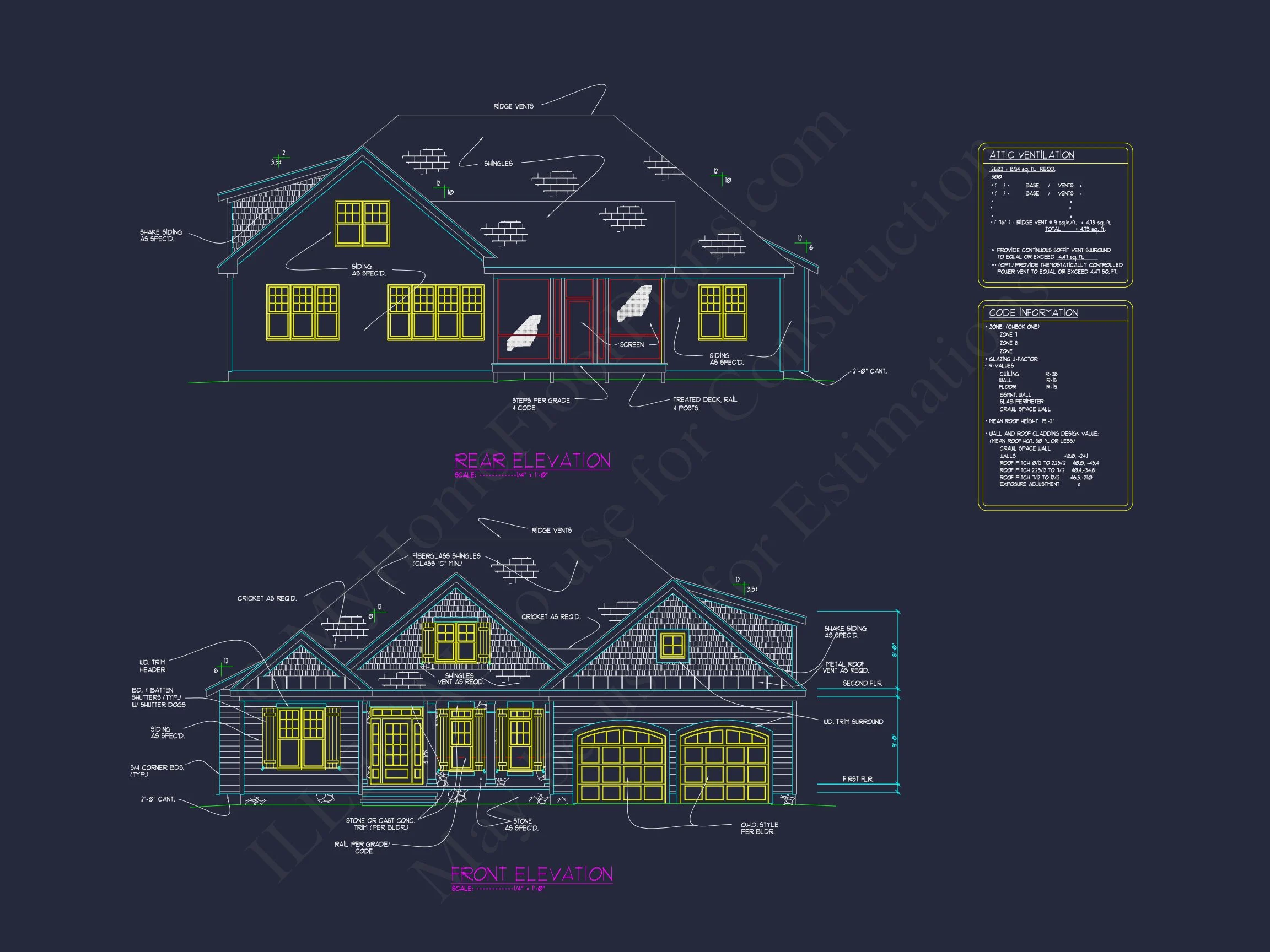 Modern Suburban house Blueprint: 4-Bedroom Floor Plan Designs