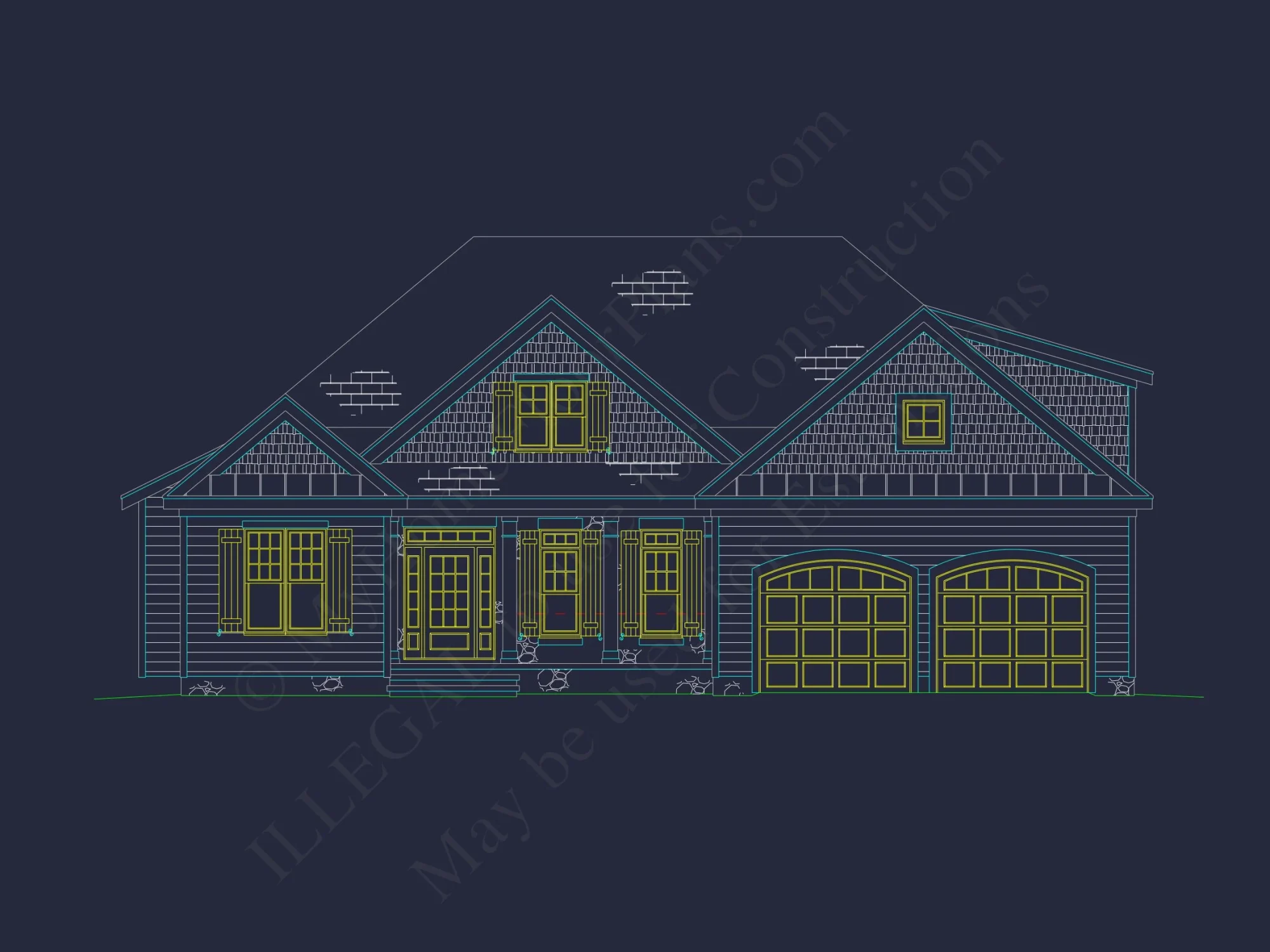 Modern Suburban house Blueprint: 4-Bedroom Floor Plan Designs