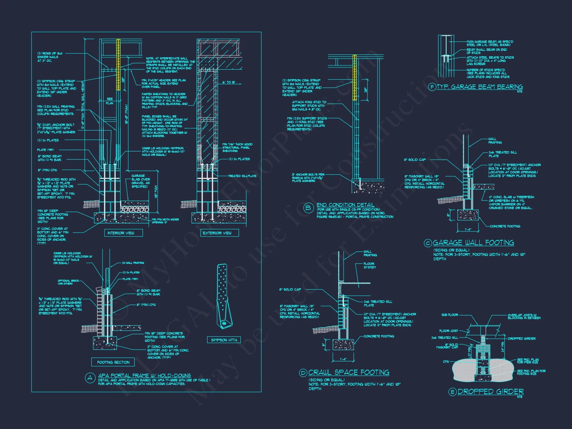 Elegant house Floor Plan with 2-Story Design & CAD Blueprint