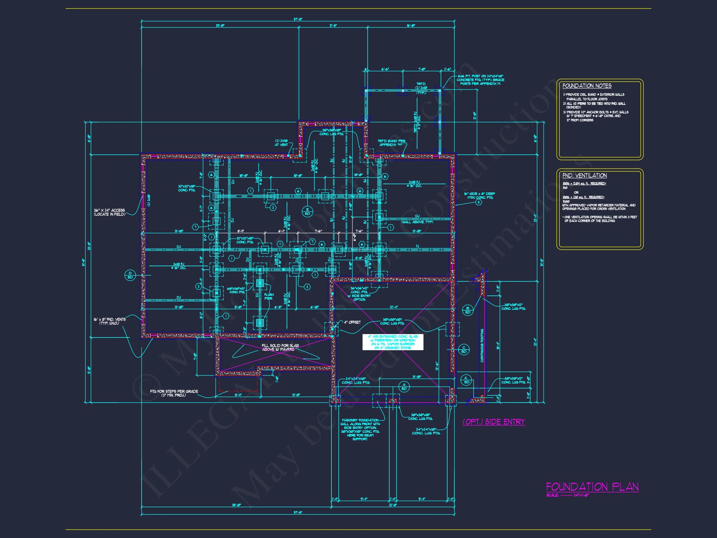 Elegant house Floor Plan with 2-Story Design & CAD Blueprint
