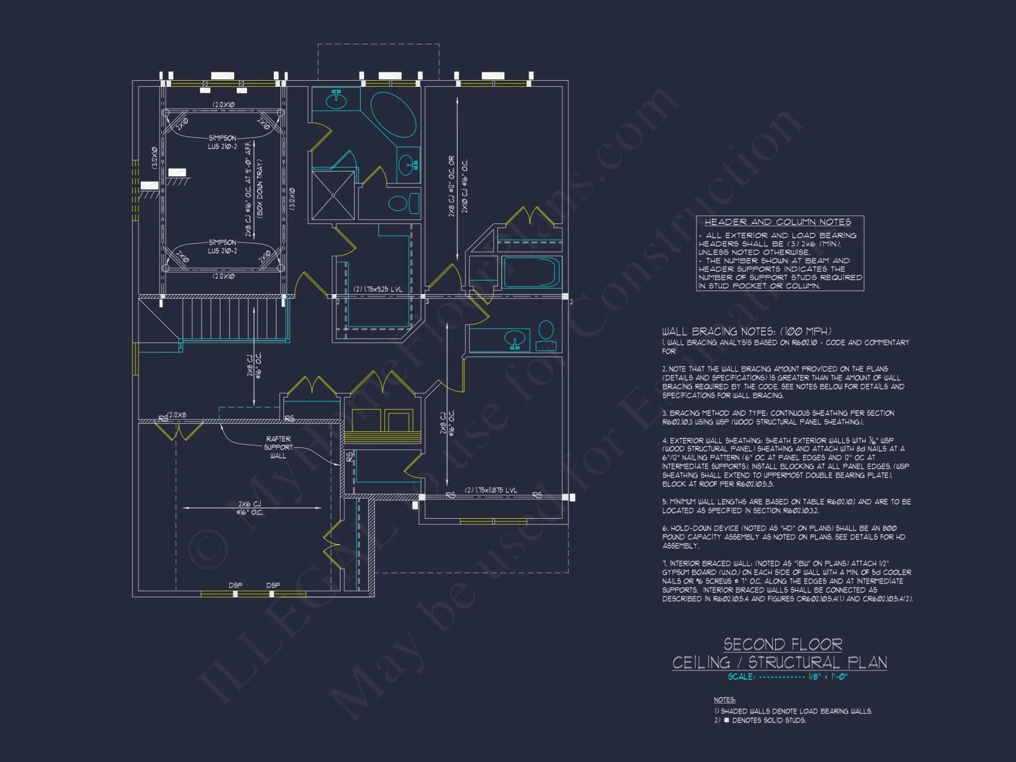 Modern Craftsman house Plan with 2 Floors & Detailed Blueprint