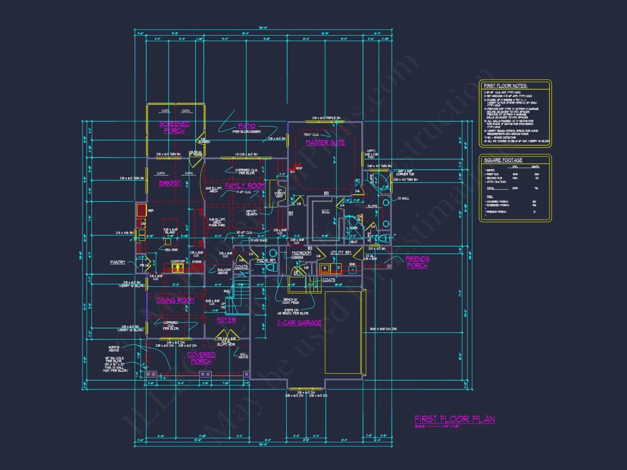 Traditional house Design with Blueprints and CAD Floor Plans