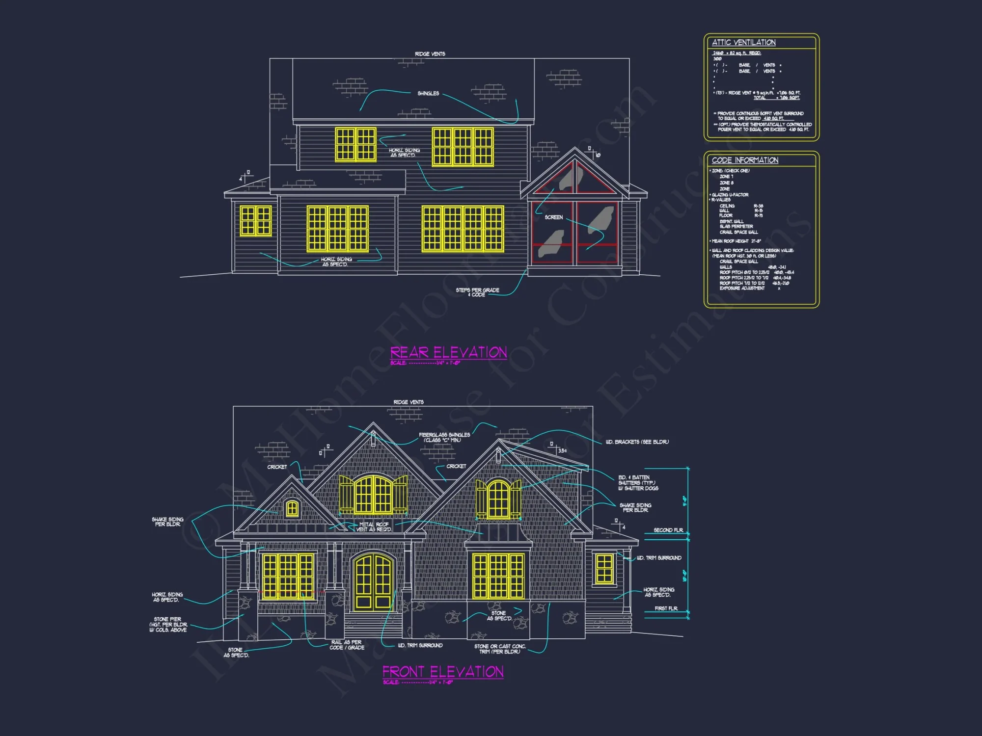 Traditional house Design with Blueprints and CAD Floor Plans