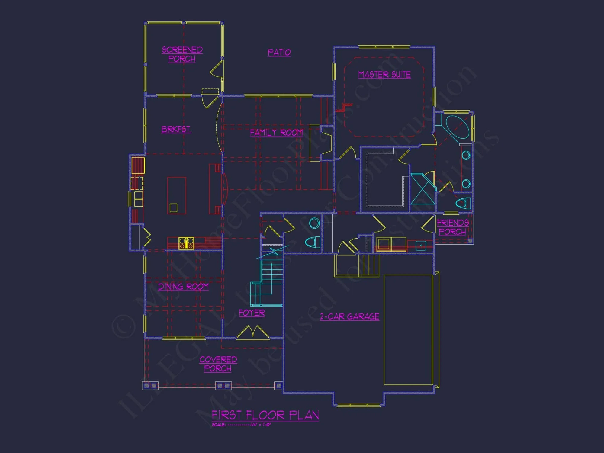 Traditional house Design with Blueprints and CAD Floor Plans