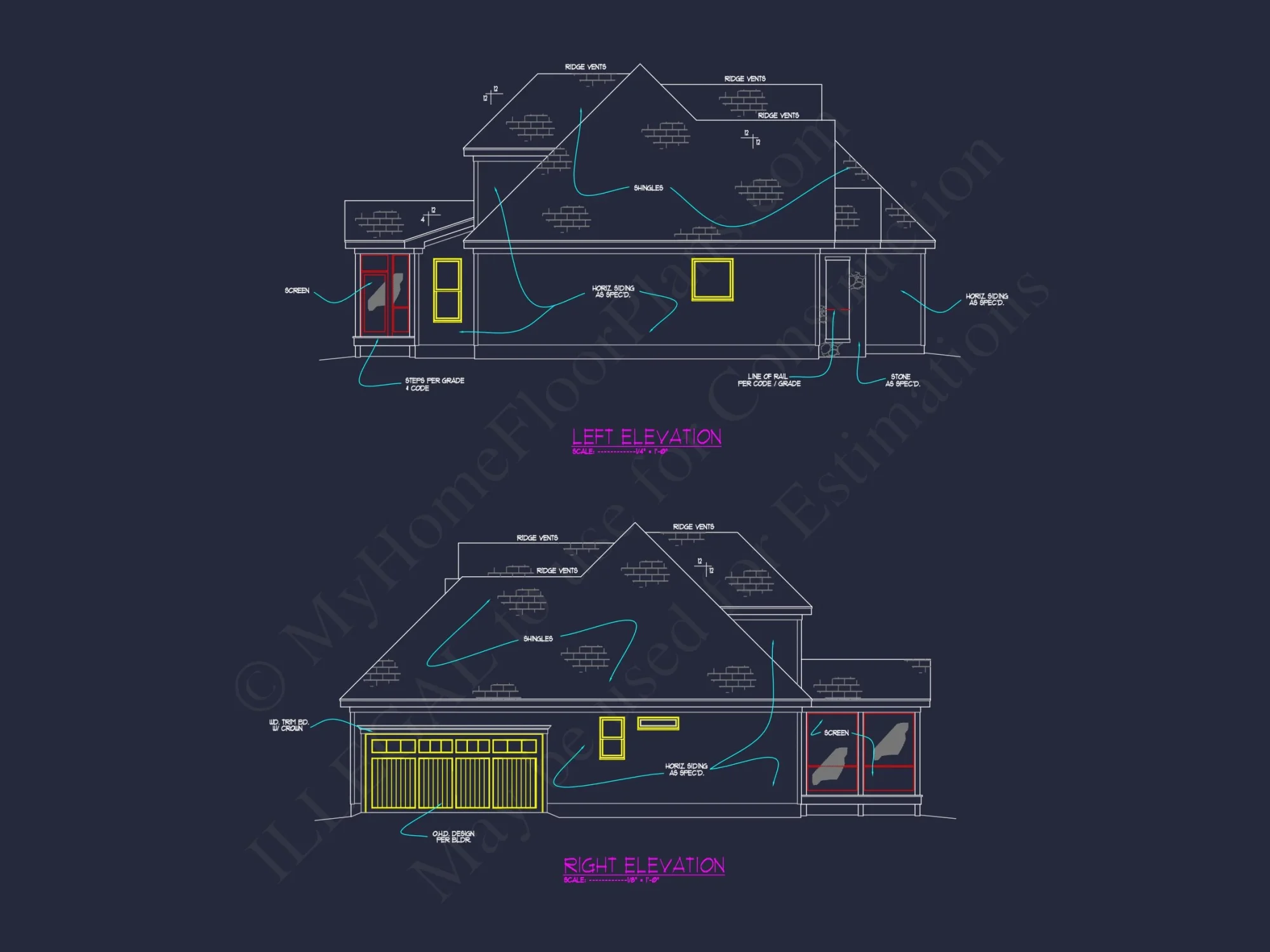 Elegant 2-Story house Plan with Blueprint and Floor Designs