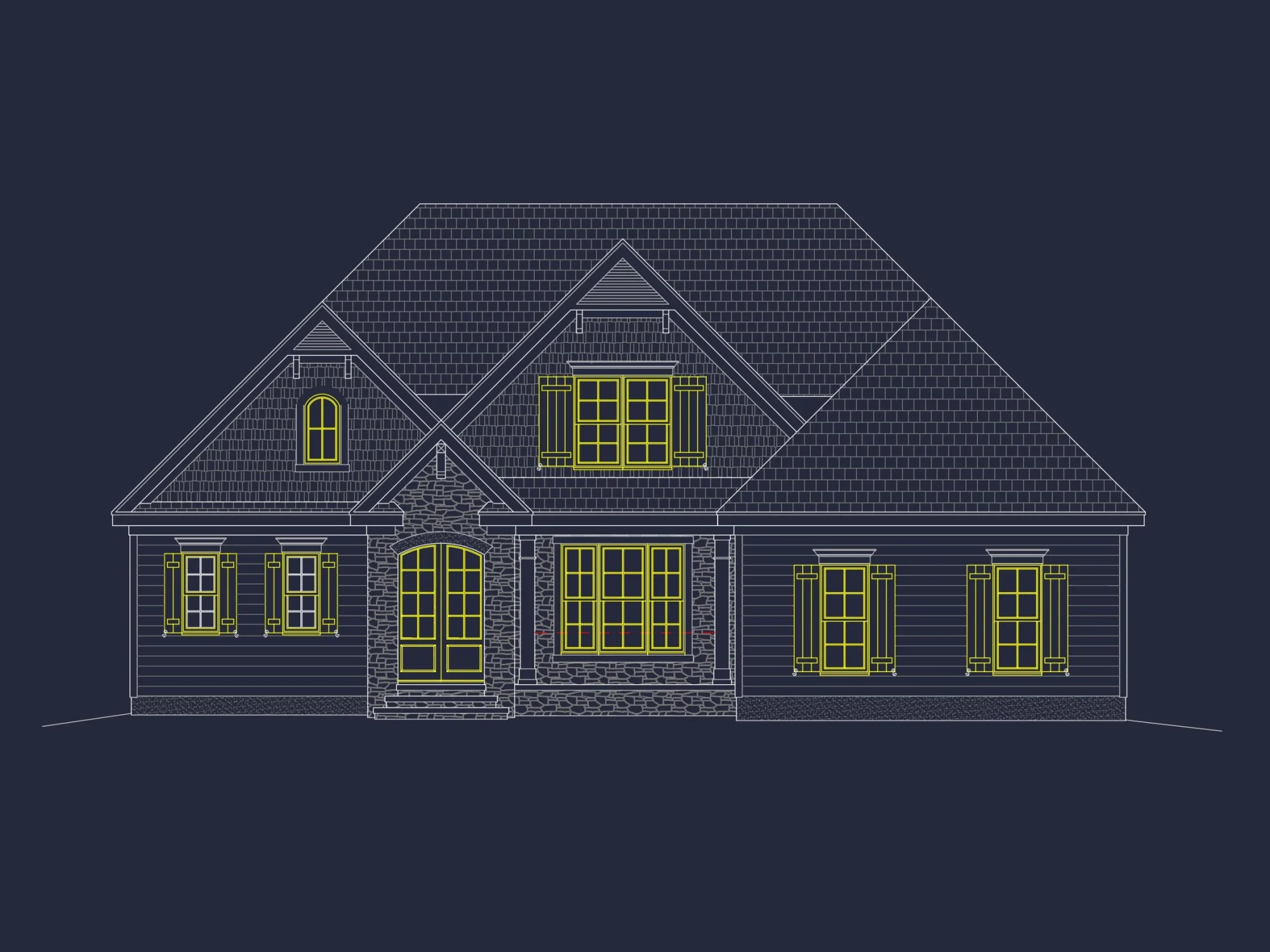 Elegant 2-Story house Plan with Blueprint and Floor Designs