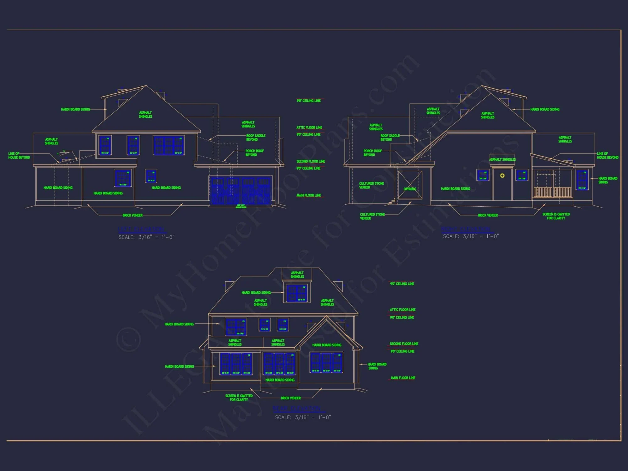 Beautiful house Plan Blueprint with CAD Designs and Floor Plans