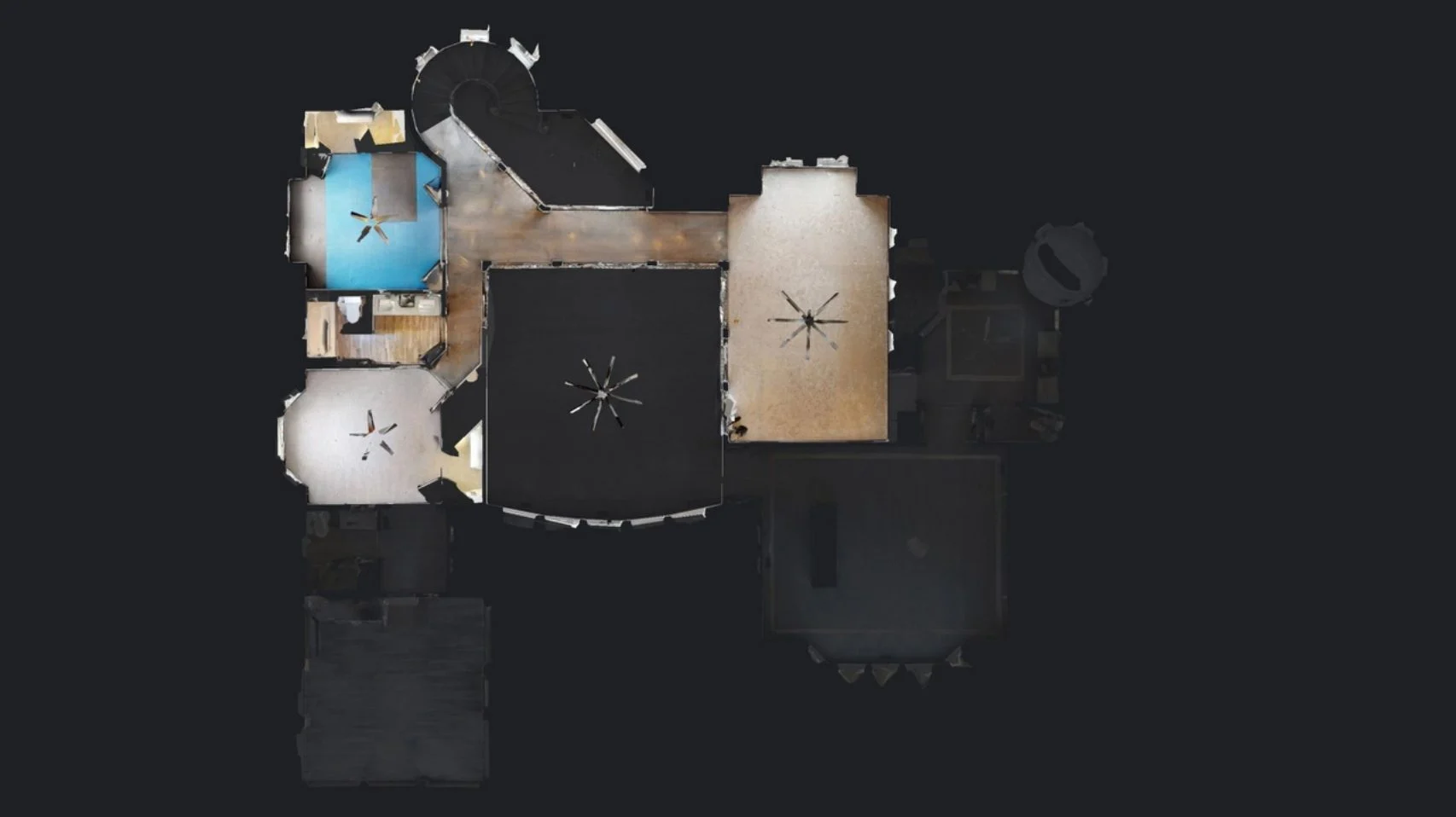 "Blueprint of a luxury house floor plan featuring multiple rooms and architectural design details"