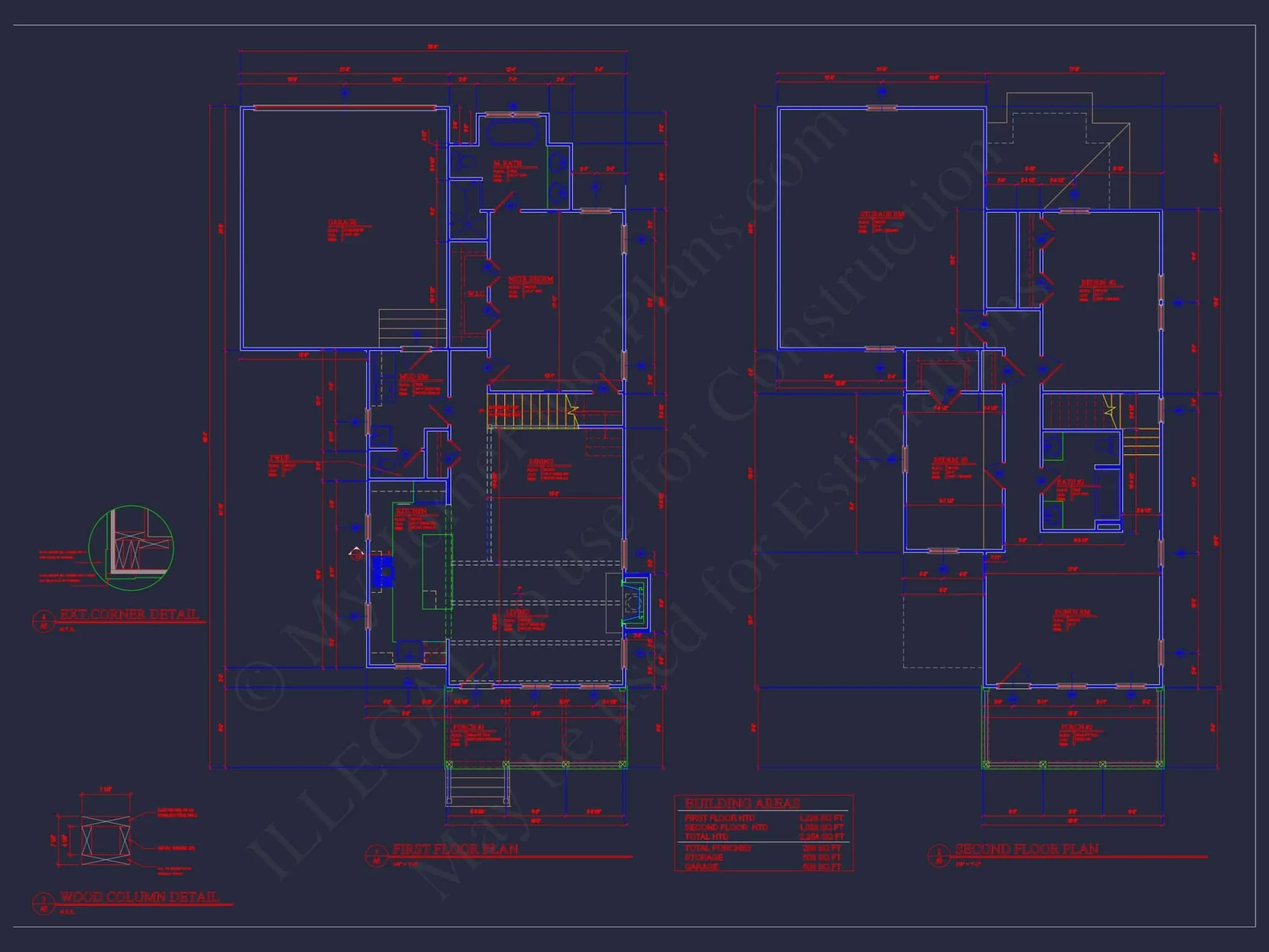 Elegant Craftsman house Plan with Floor Plans and CAD Designs