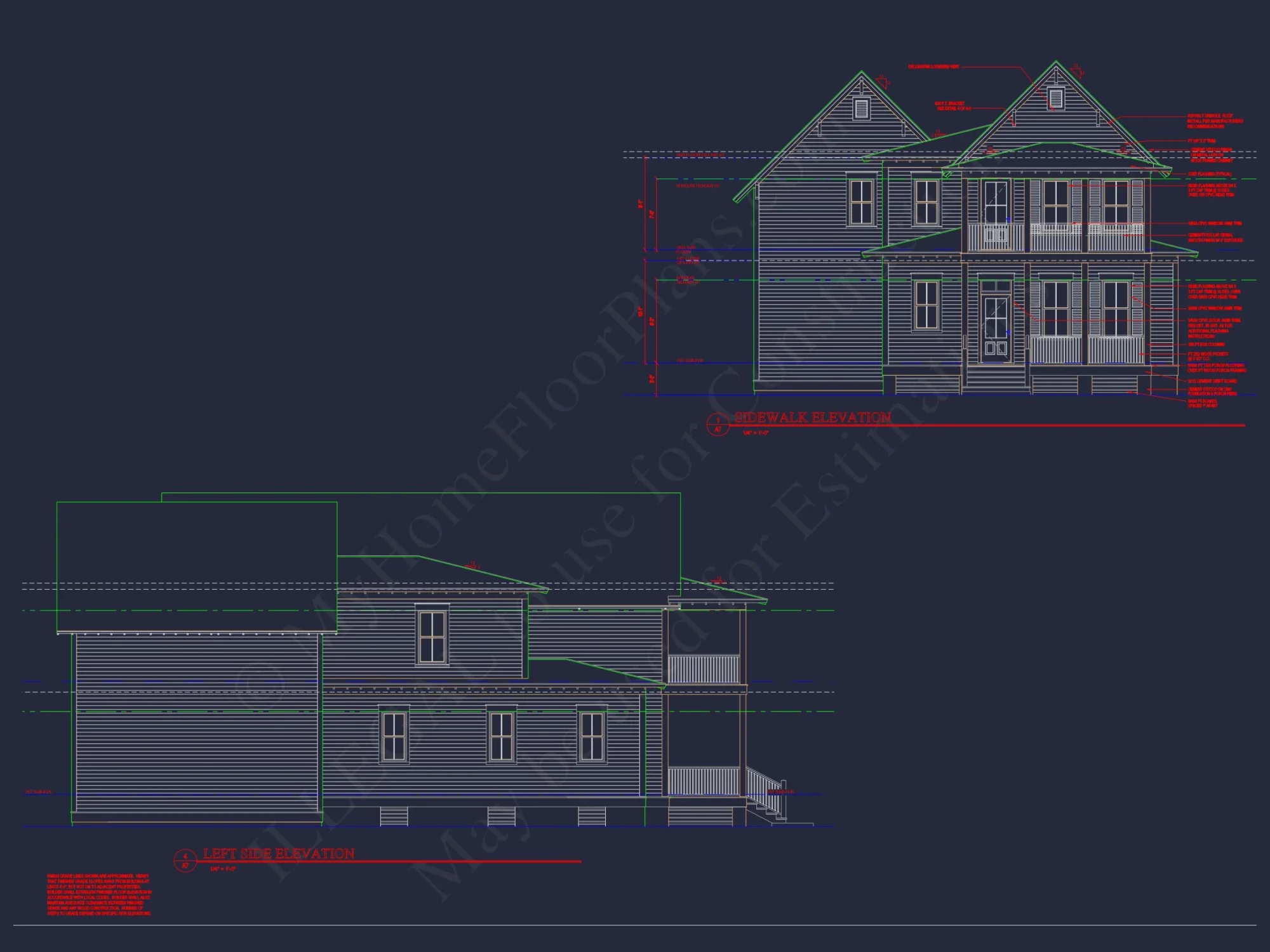 Elegant Craftsman house Plan with Floor Plans and CAD Designs