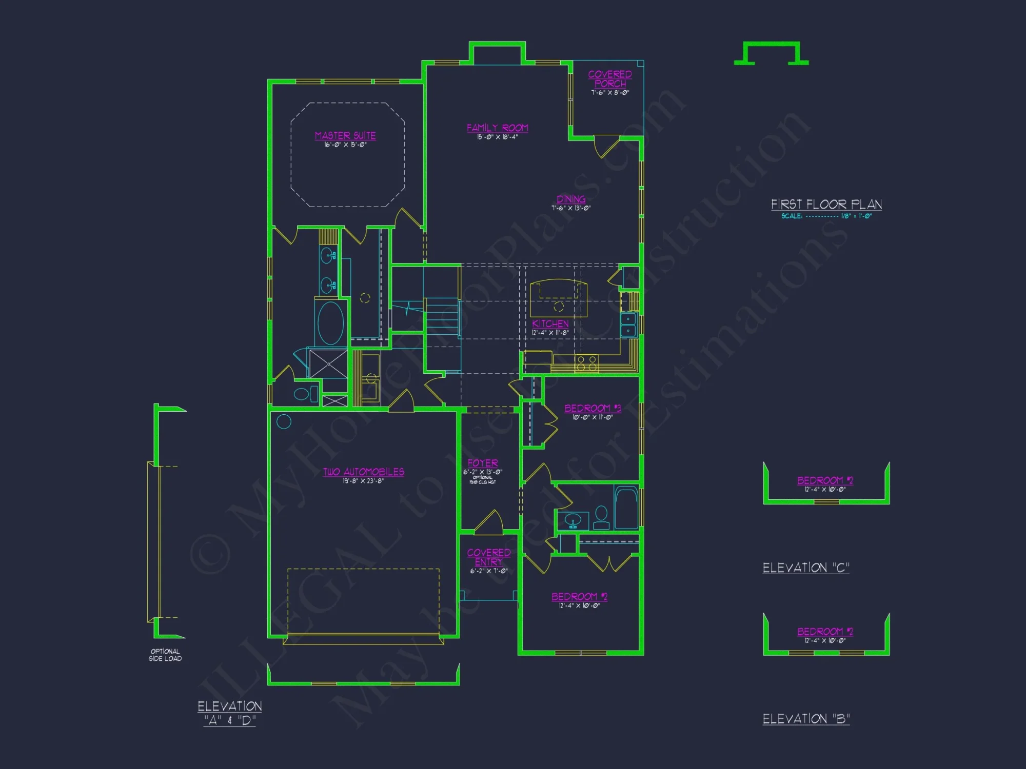 Stylish Craftsman house Plan with Two-Story Floor Designs