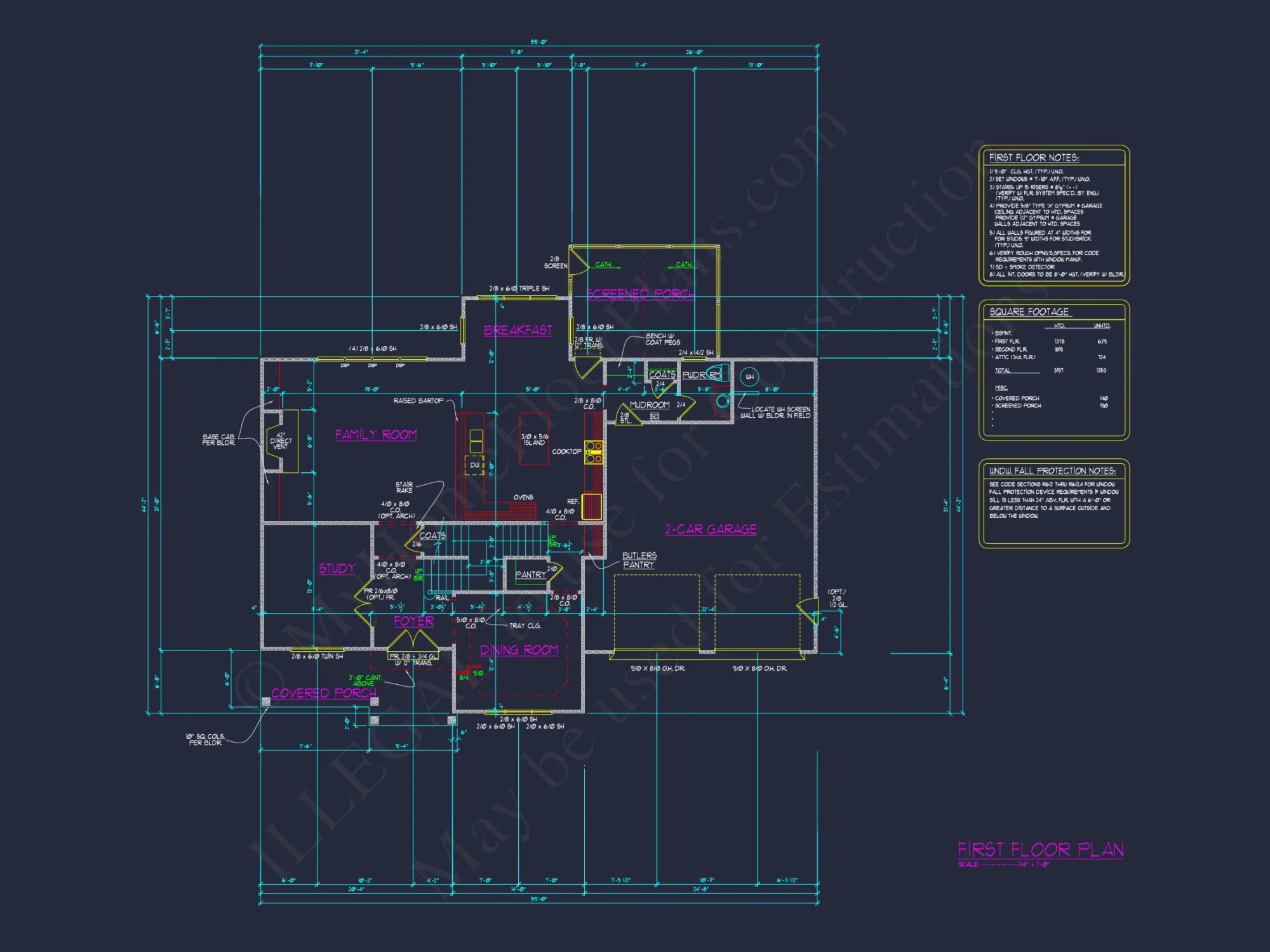 Charming house Floor Plan with 4 Bedrooms, 3.5 Baths & CAD Designs
