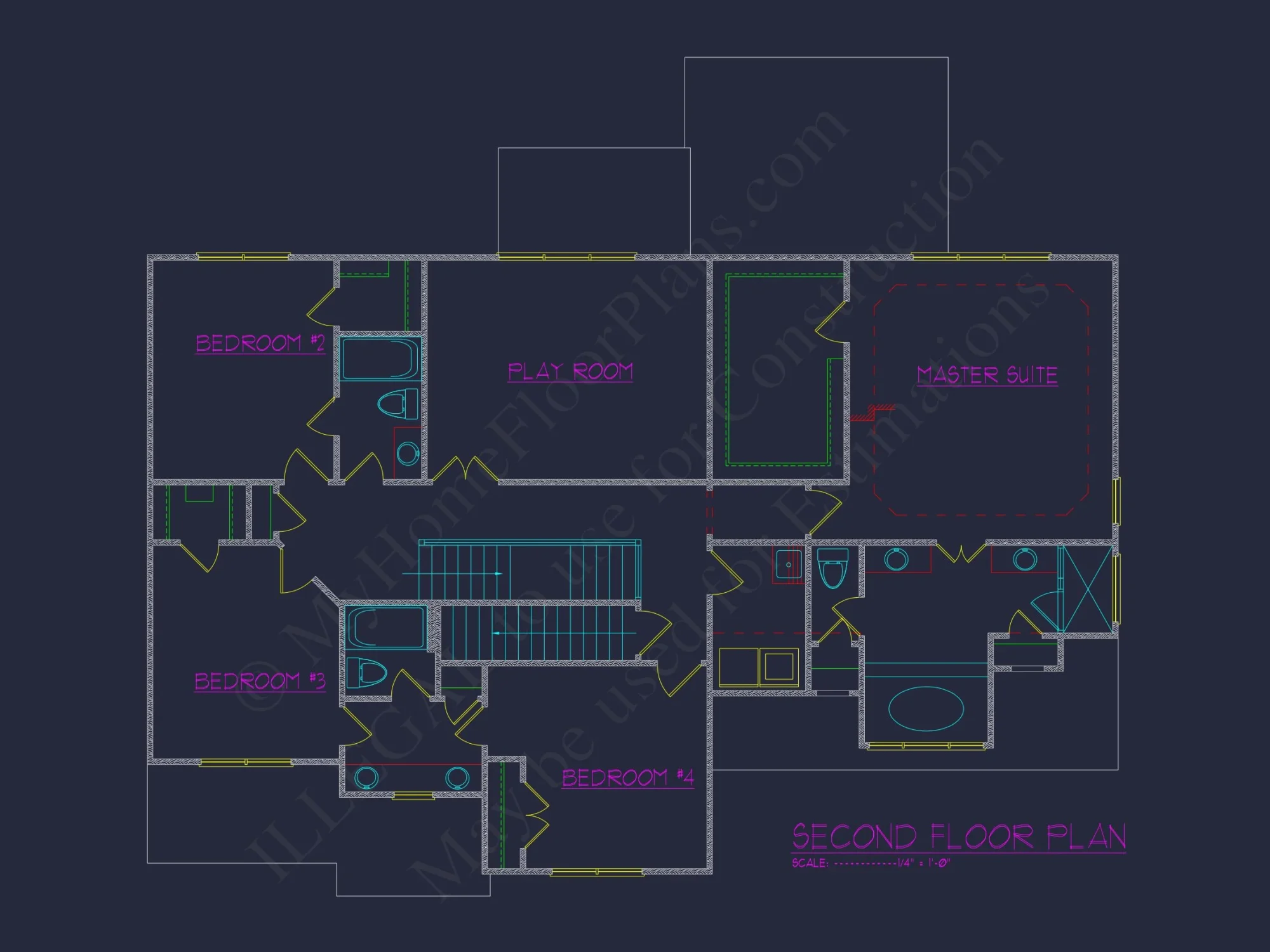 Charming house Floor Plan with 4 Bedrooms, 3.5 Baths & CAD Designs