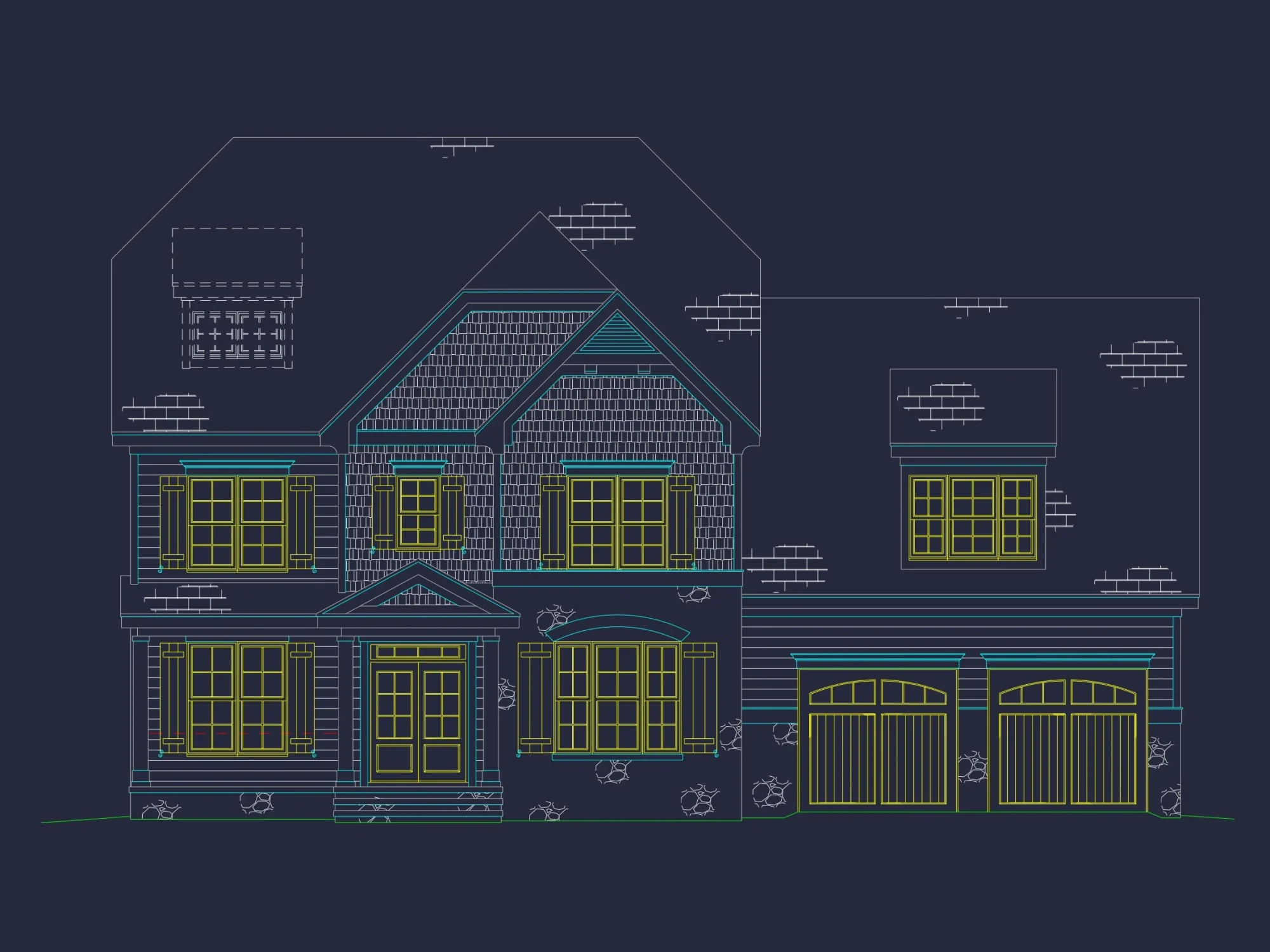 Charming house Floor Plan with 4 Bedrooms, 3.5 Baths & CAD Designs