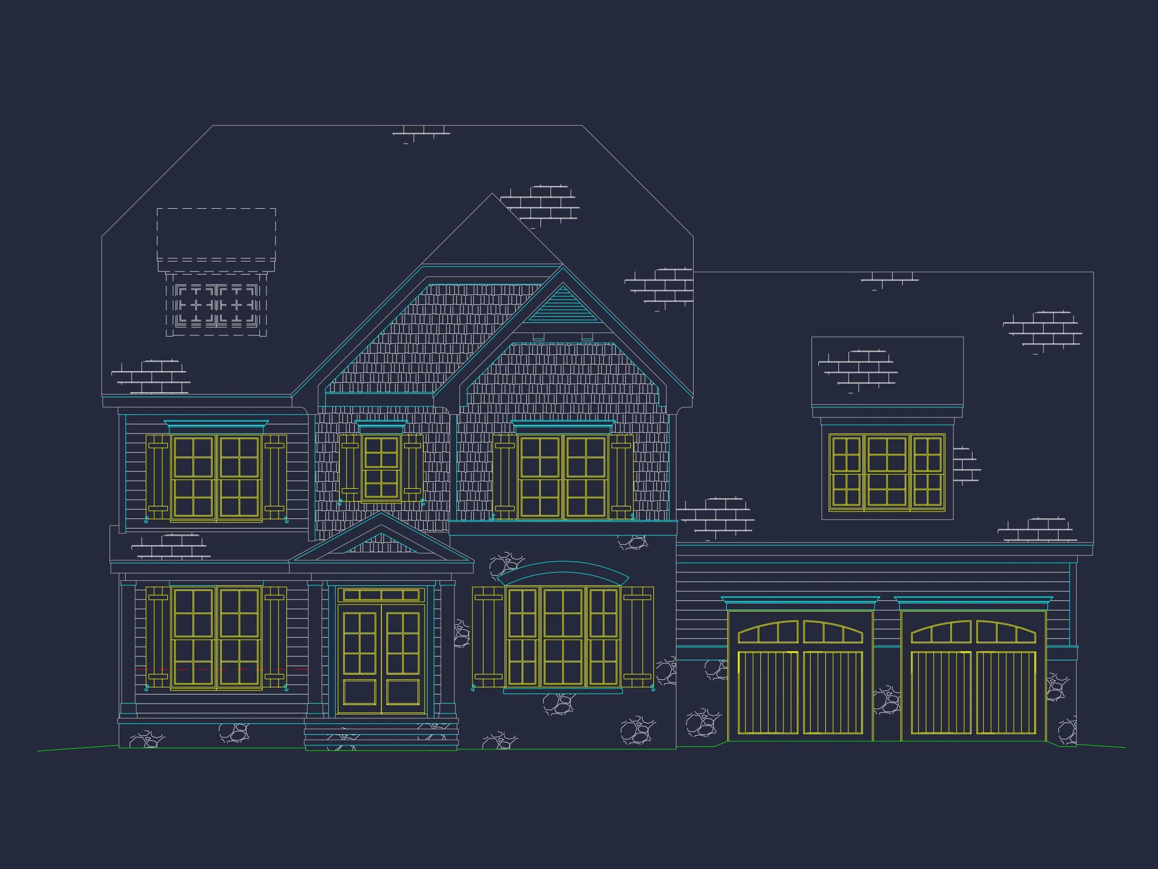 14-1184 HOUSE PLAN - Charming House Floor Plan with 4 Bedrooms, 3.5 Baths & CAD Designs 3 Charming house Floor Plan with 4 Bedrooms, 3.5 Baths & CAD Designs