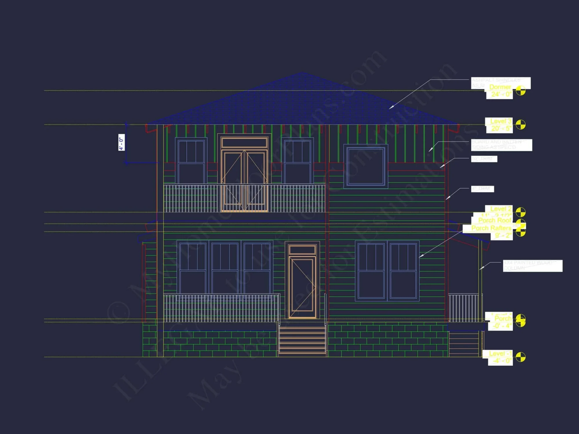 Modern Craftsman house Plan with Floor Plans and CAD Designs